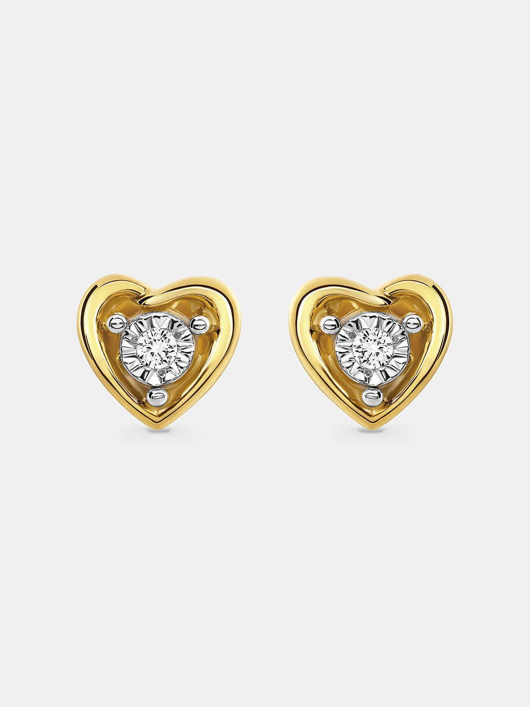 Classic Heart-Shaped Diamond Earrings