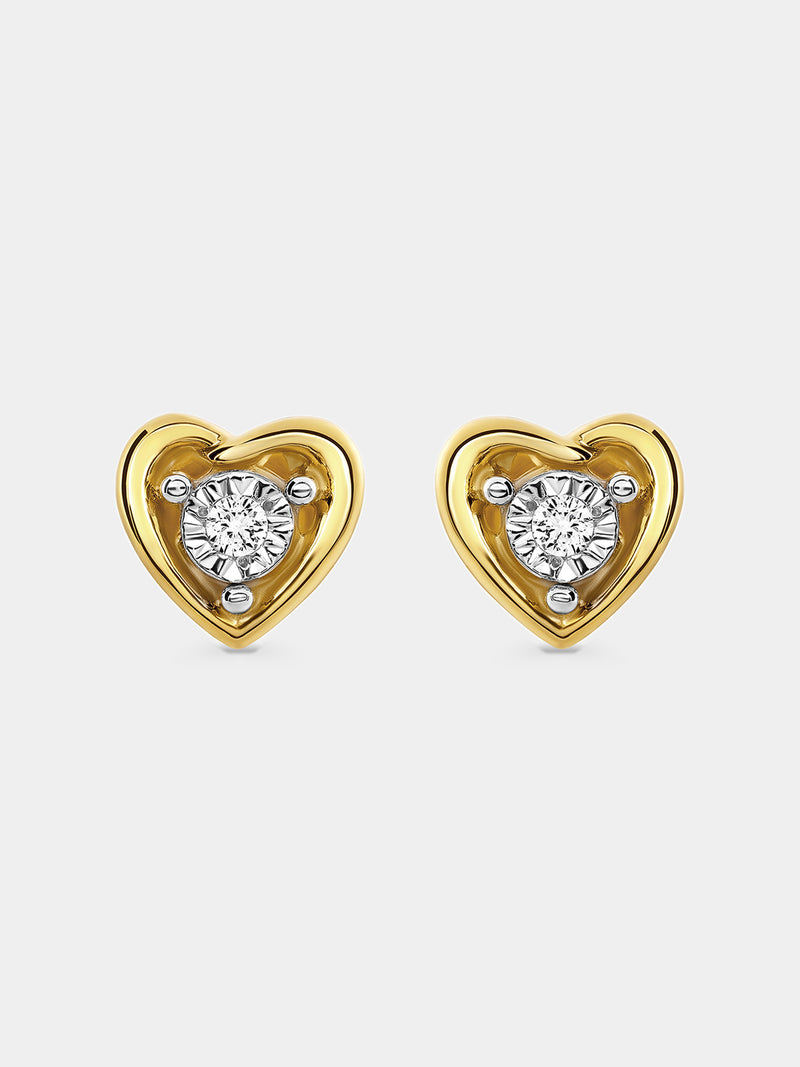 Classic Heart-Shaped Diamond Earrings