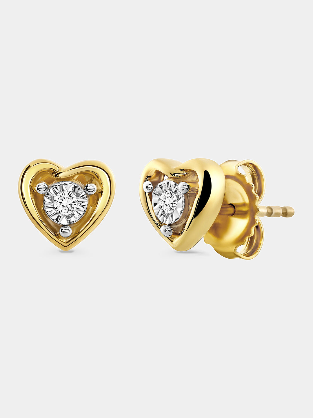 Classic Heart-Shaped Diamond Earrings