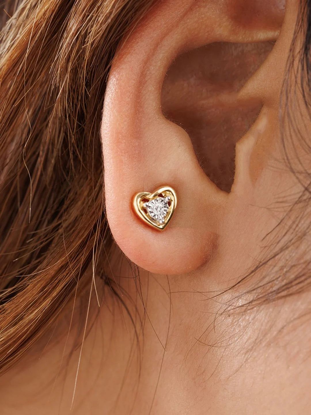 Classic Heart-Shaped Diamond Earrings