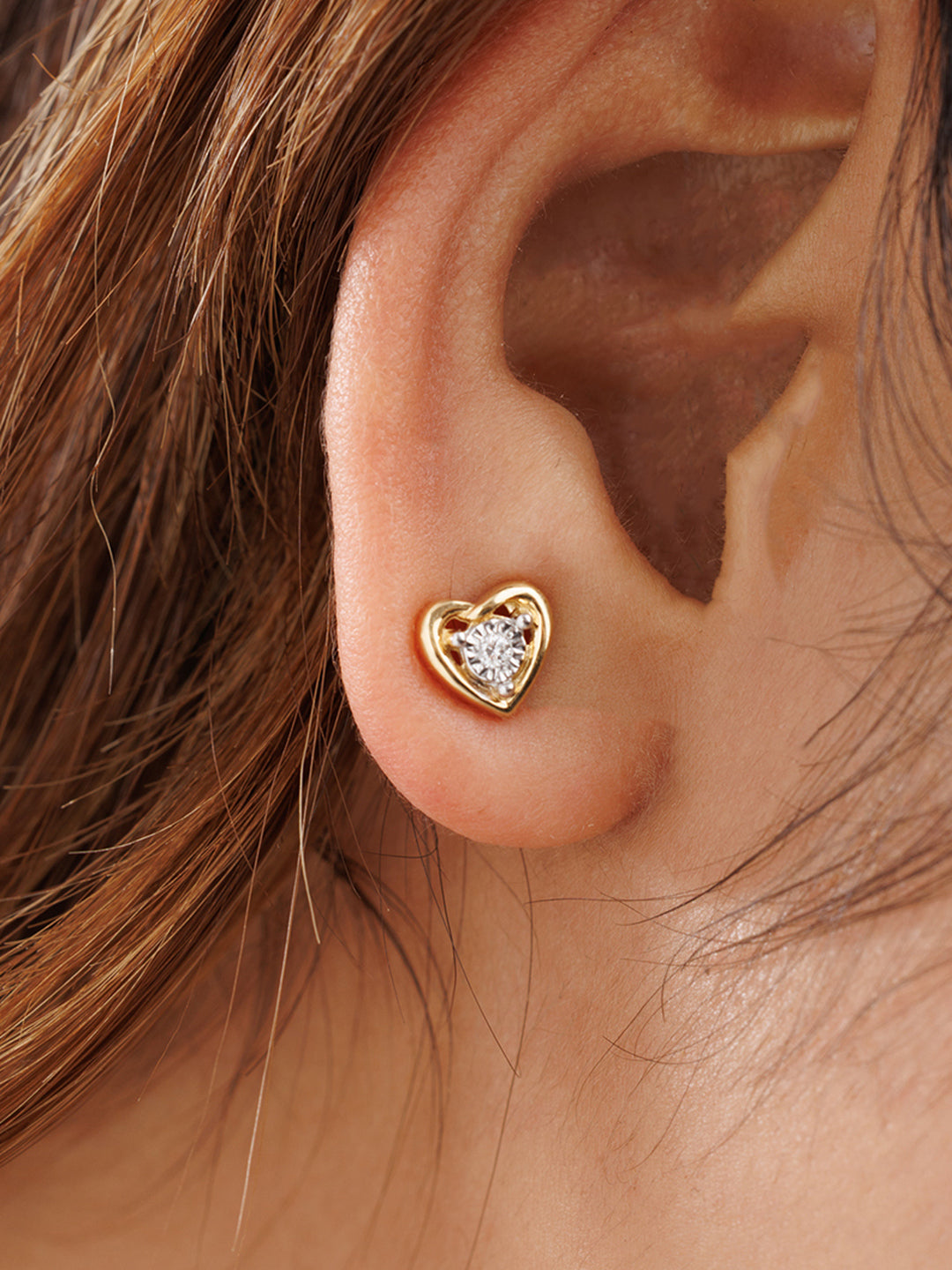 Classic Heart-Shaped Diamond Earrings