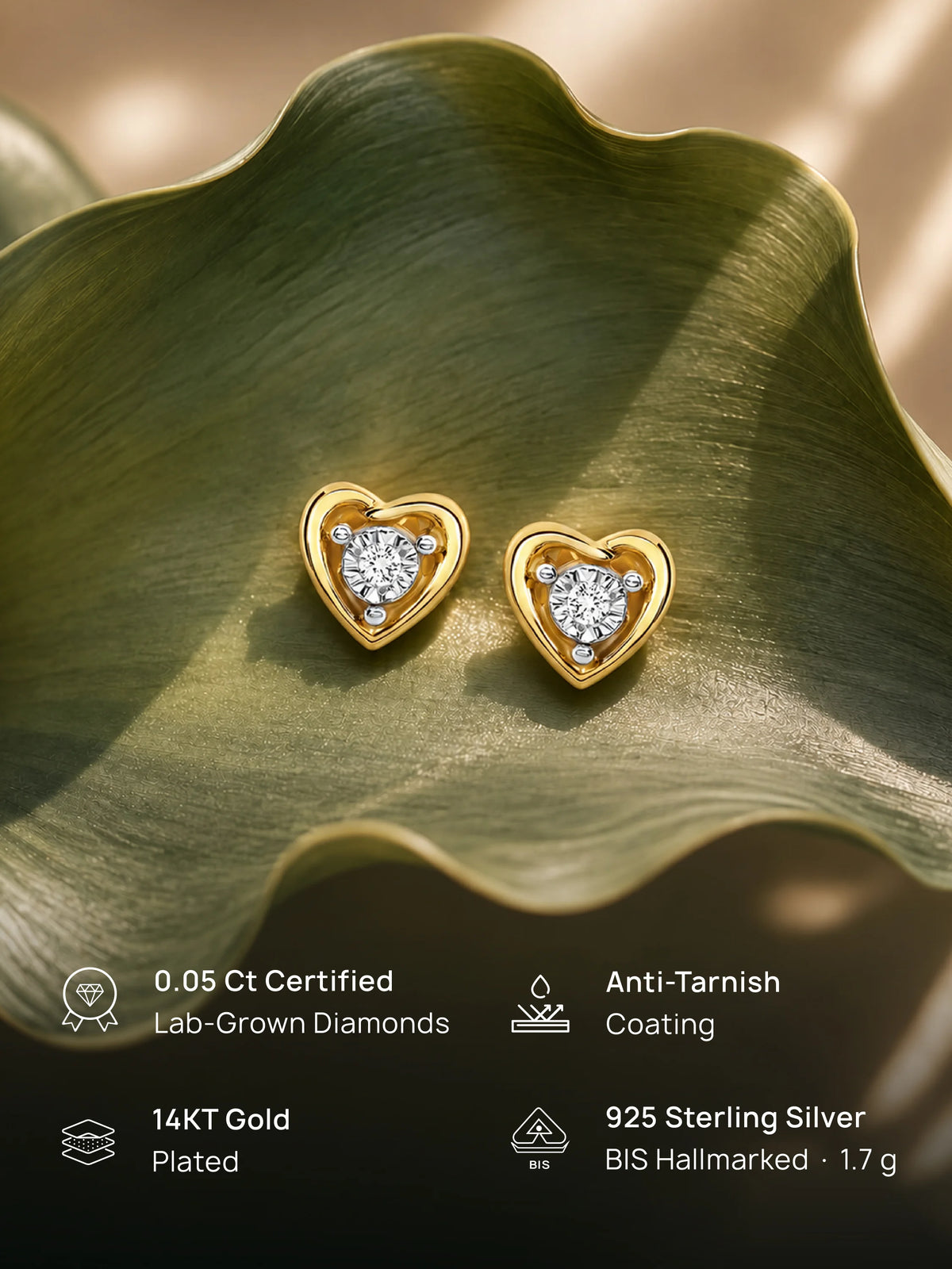 Classic Heart-Shaped Diamond Earrings
