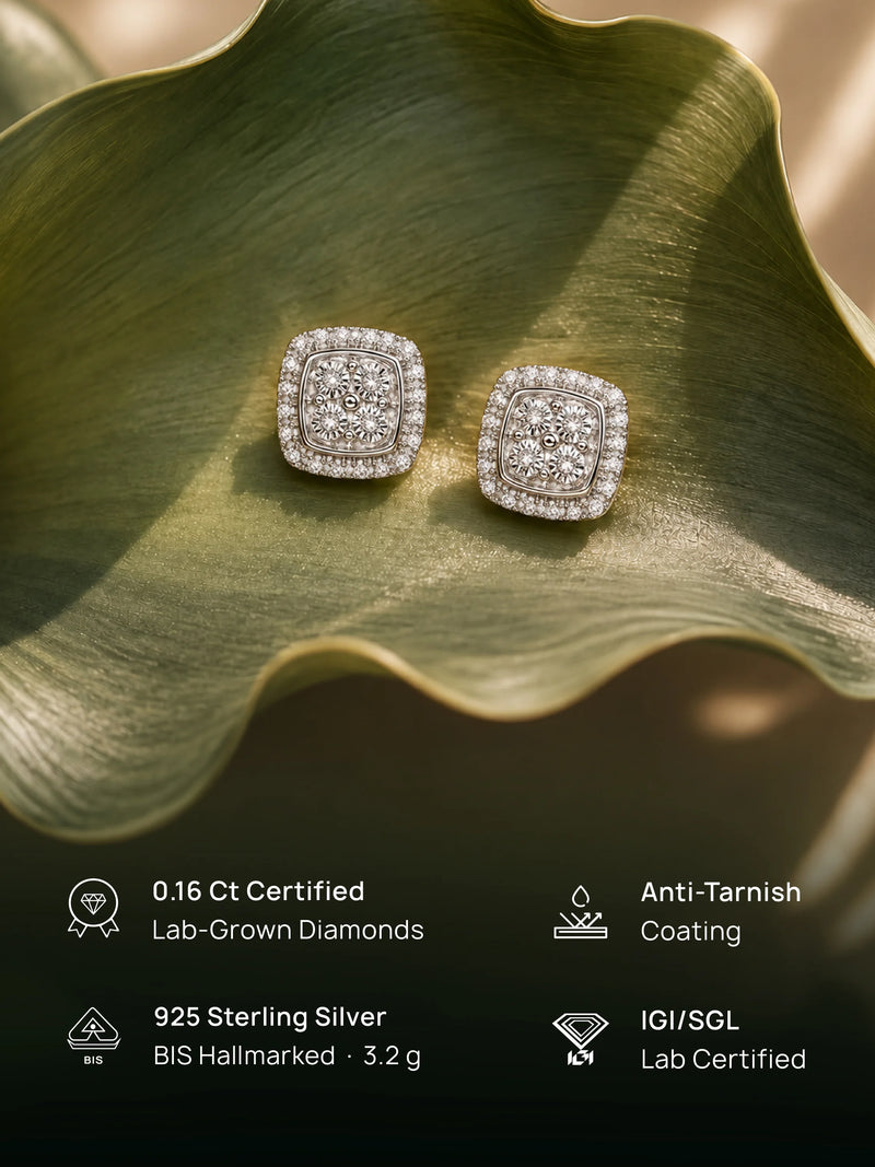 Grace Halo Diamond Earrings