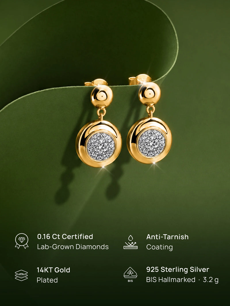 Diamond Disc Drop Earrings