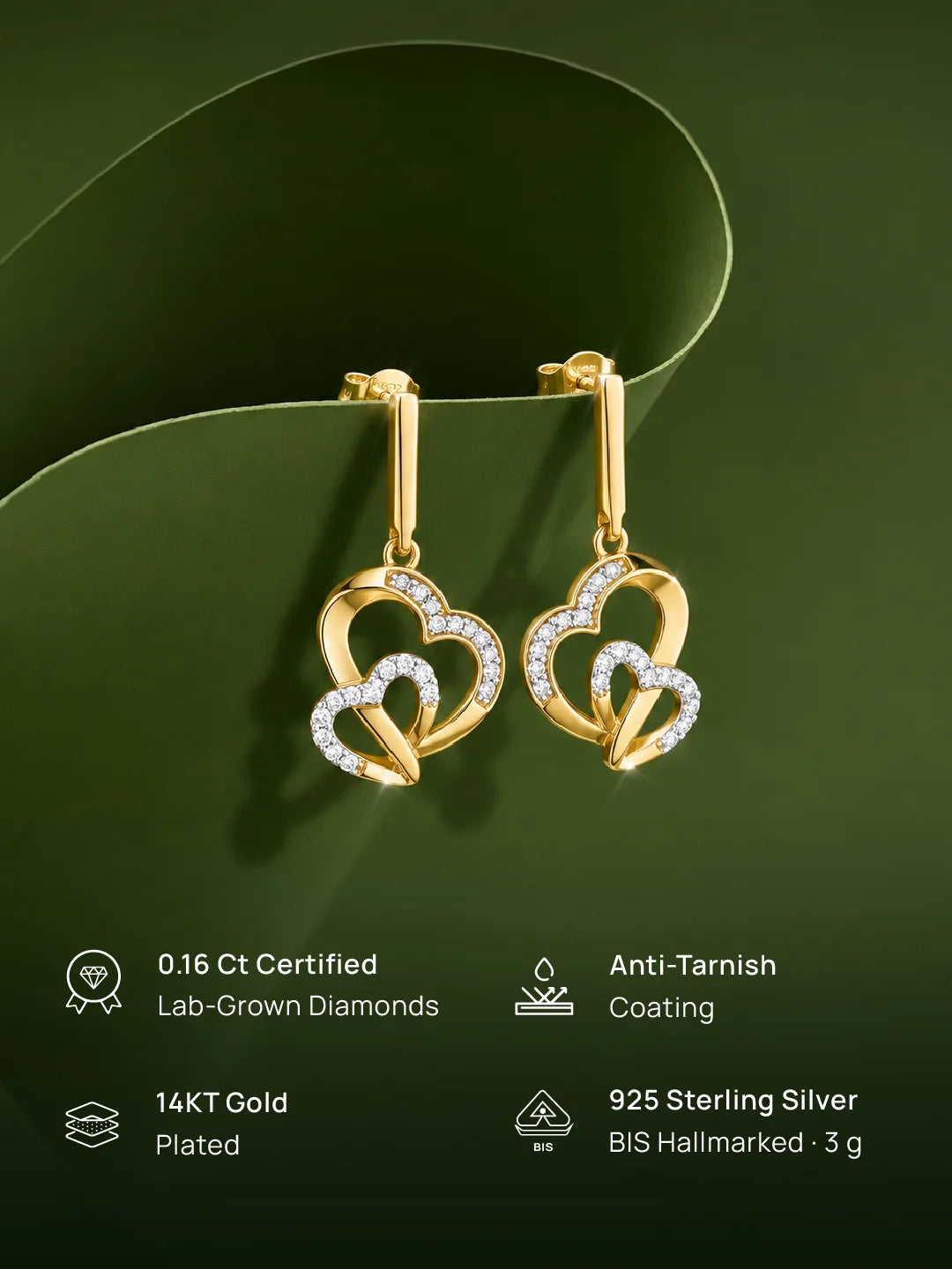 Tangled In Love Heart Earrings