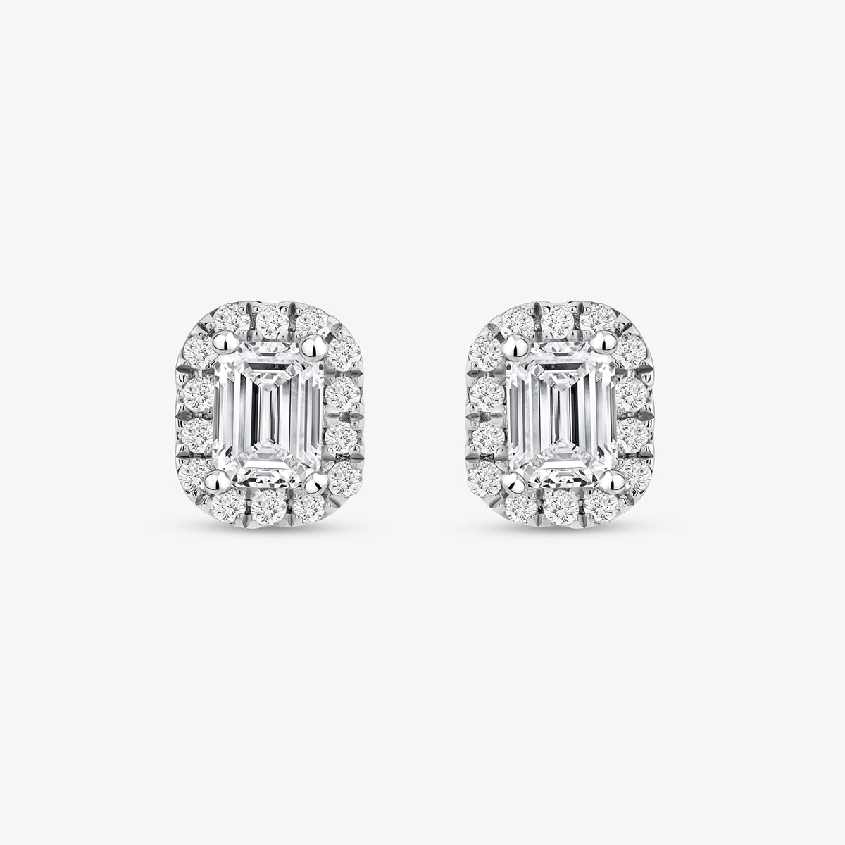 EMERALD <span>Frame Solitaire Stud </span>EARRINGS