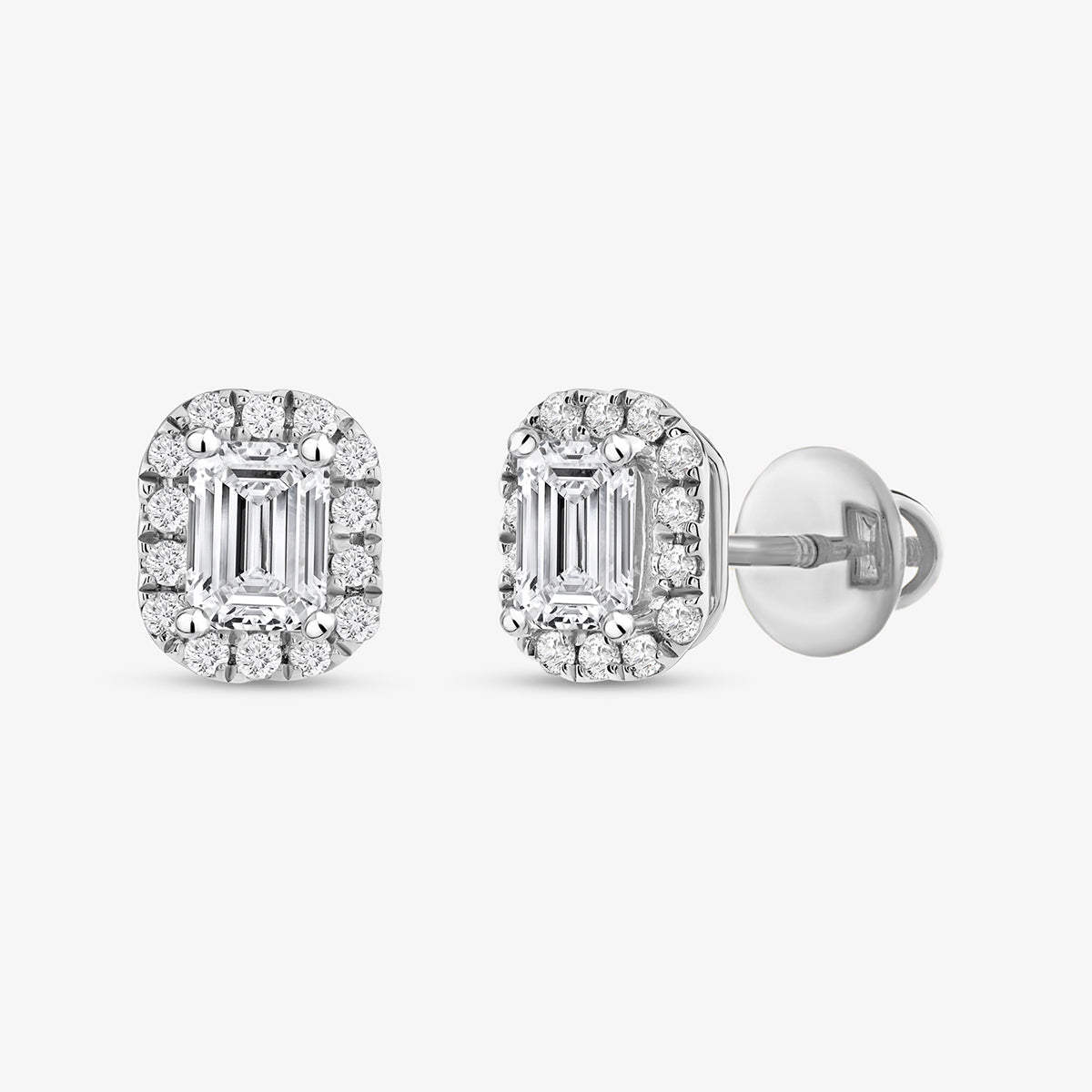 EMERALD <span>Frame Solitaire Stud </span>EARRINGS