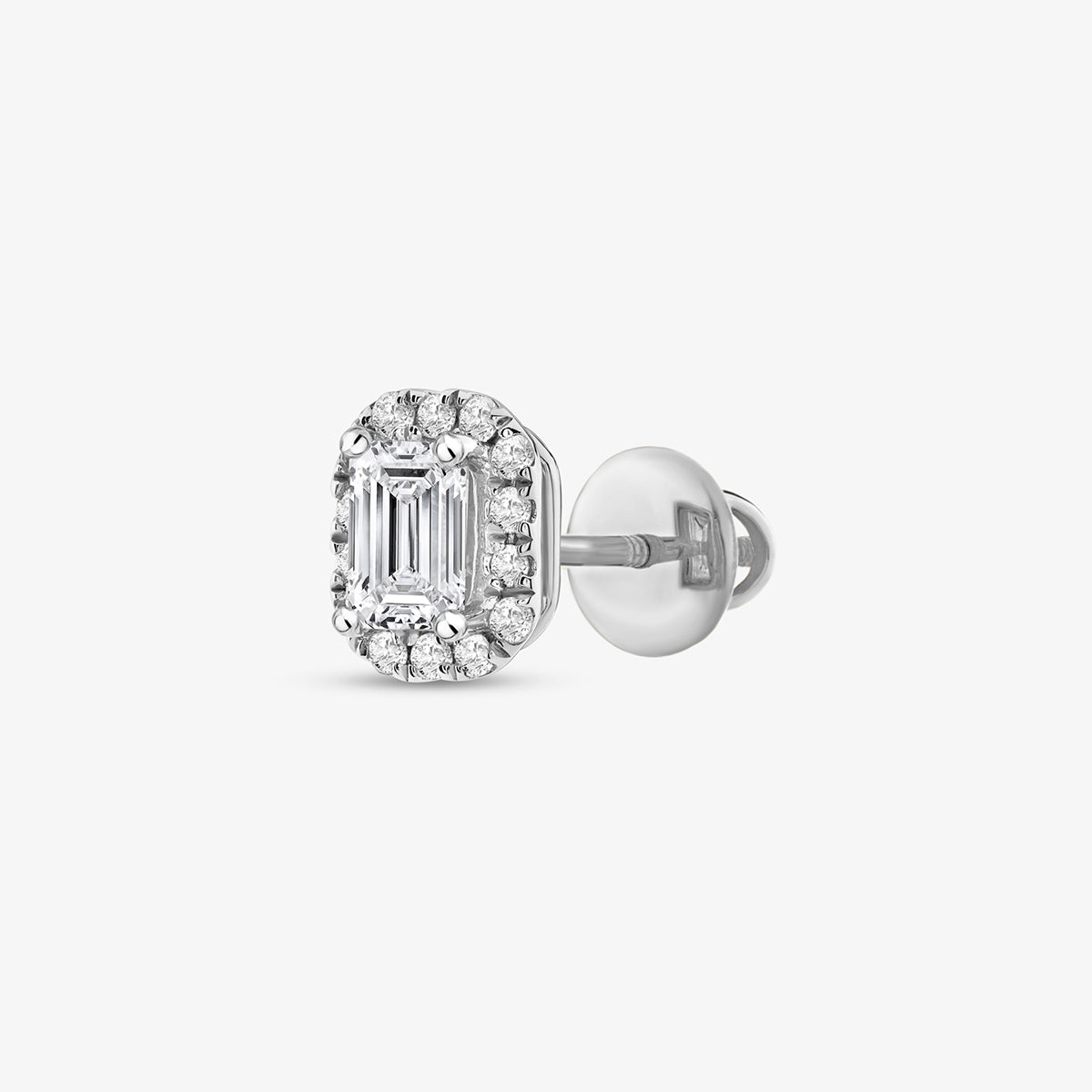 EMERALD <span>Frame Solitaire Stud </span>EARRINGS