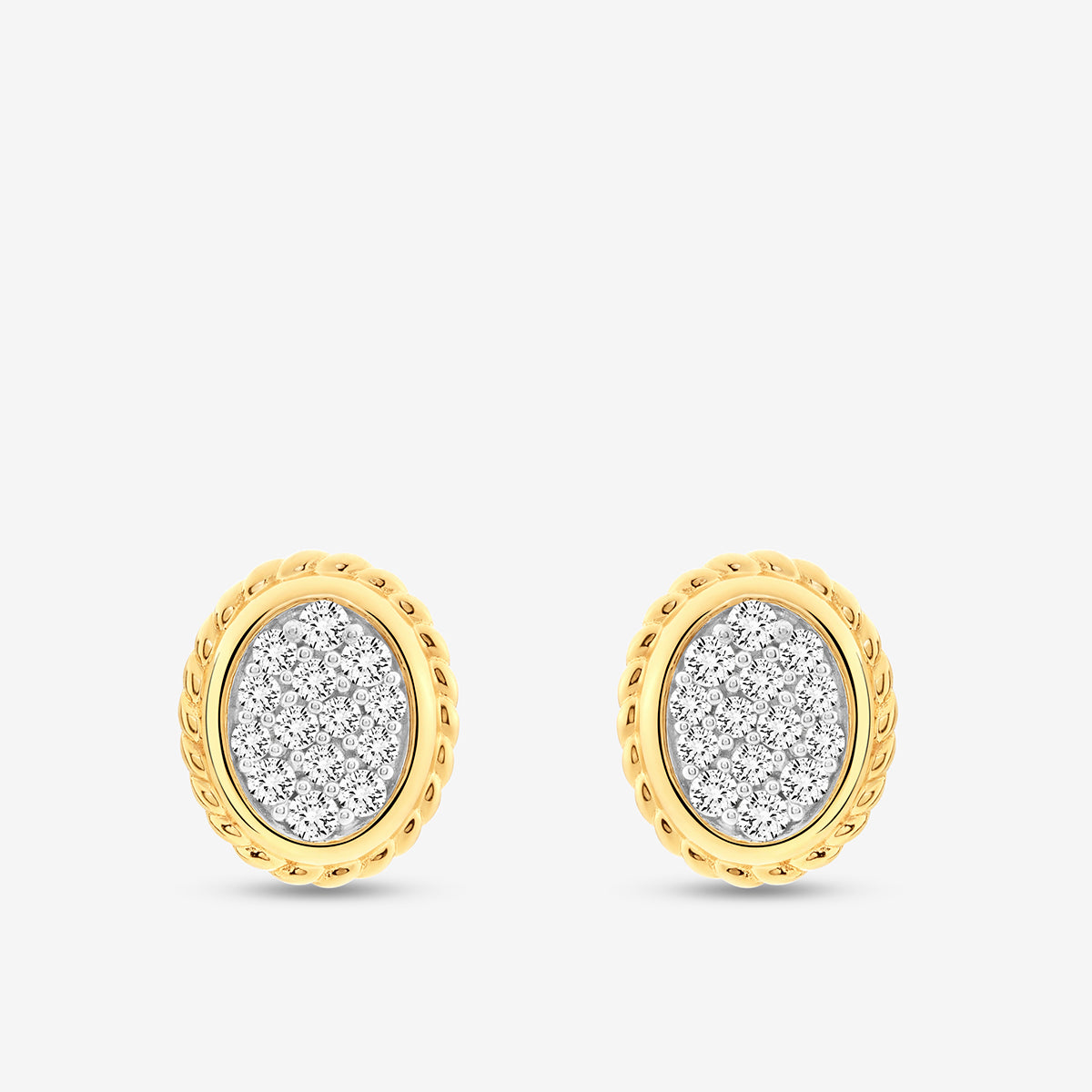 Braided Halo Diamond Stud Earrings