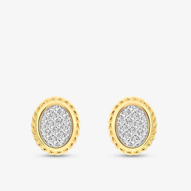 Braided Halo Diamond Stud Earrings