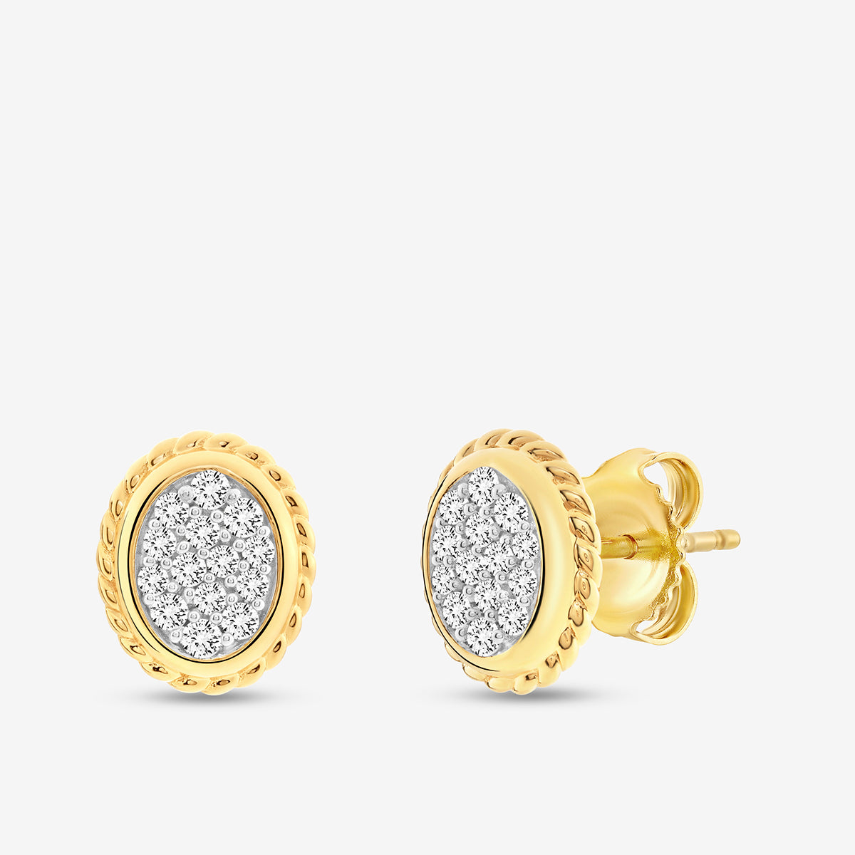 Braided Halo Diamond Stud Earrings