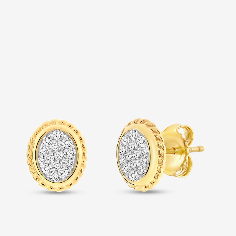 Braided Halo Diamond Stud Earrings