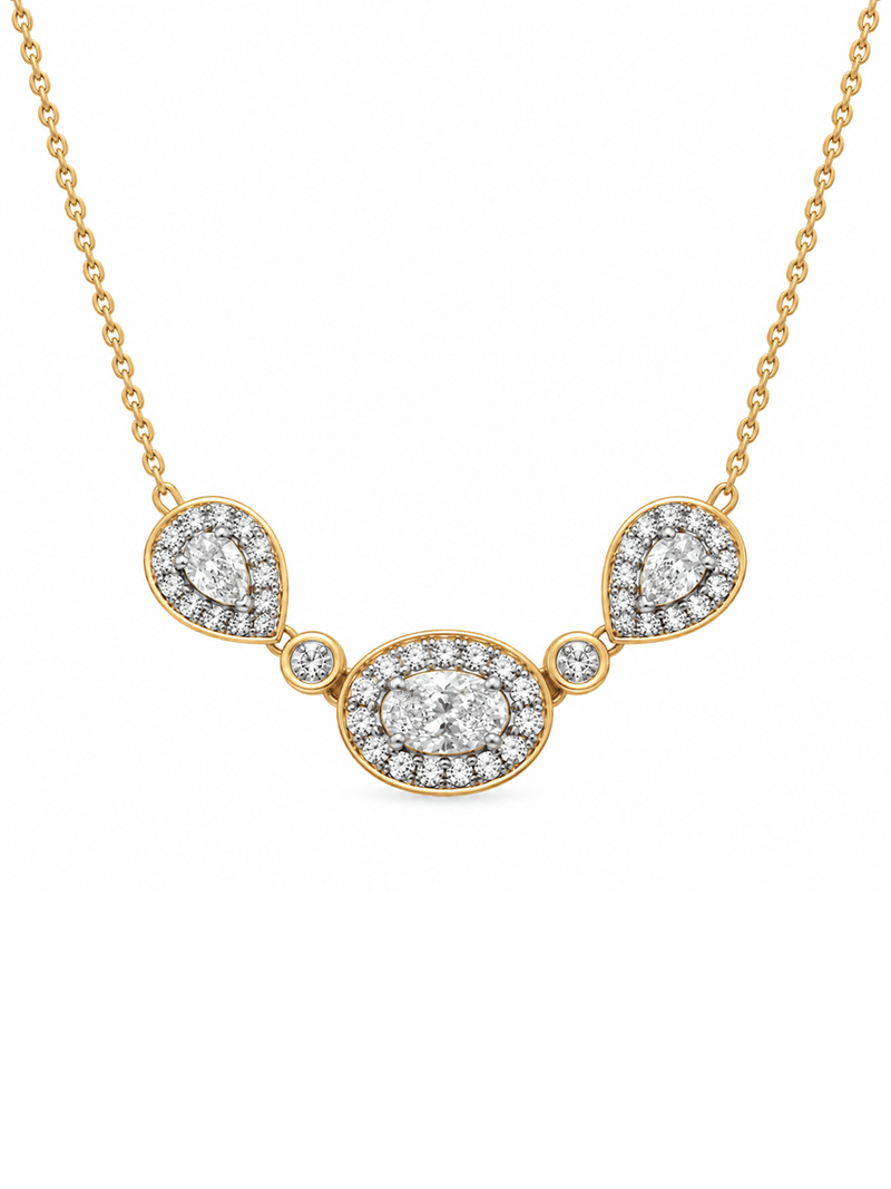 Vintage-Style Pear And Oval Necklet