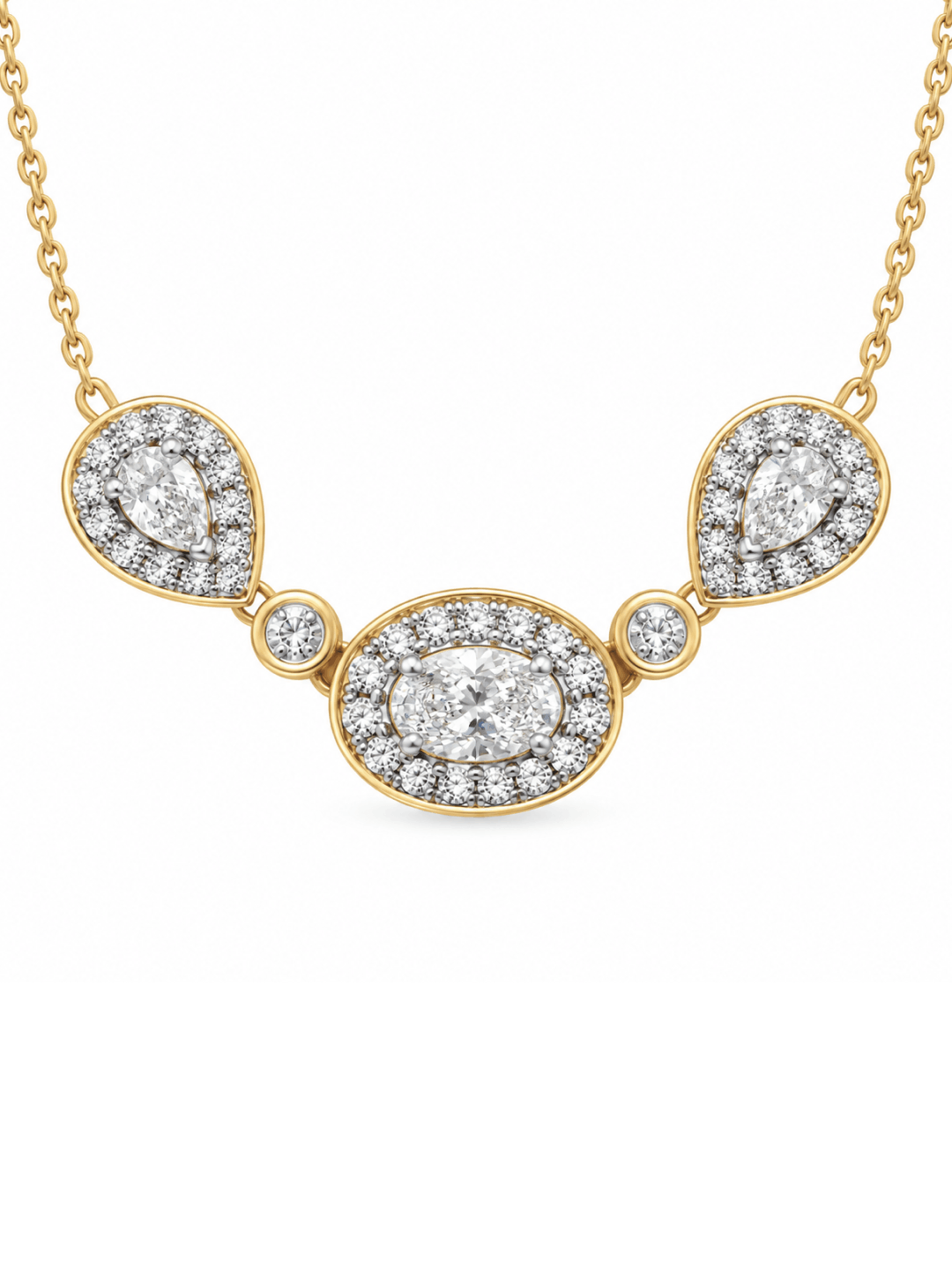 Vintage-Style Pear And Oval Necklet