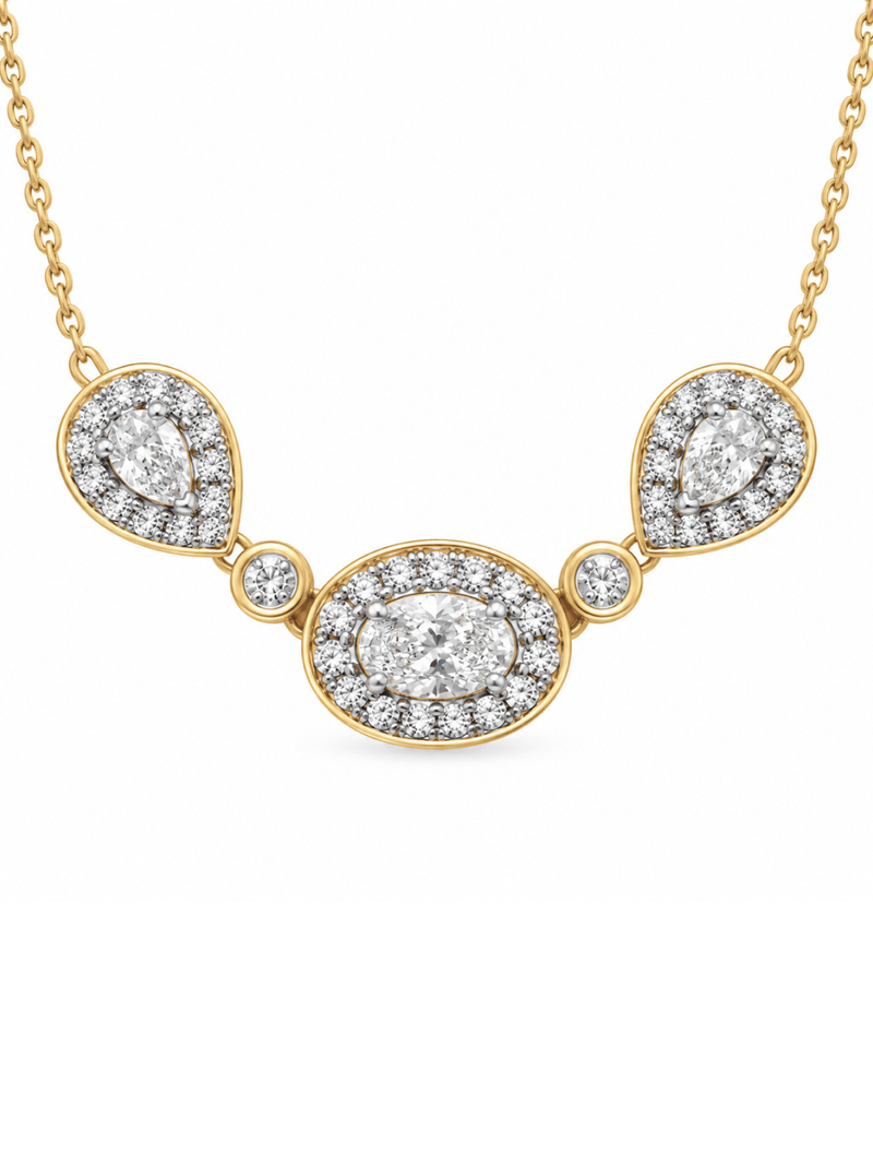 Vintage-Style Pear And Oval Necklet