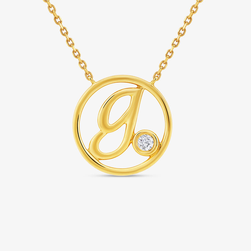 Signature G Initial Diamond Necklet