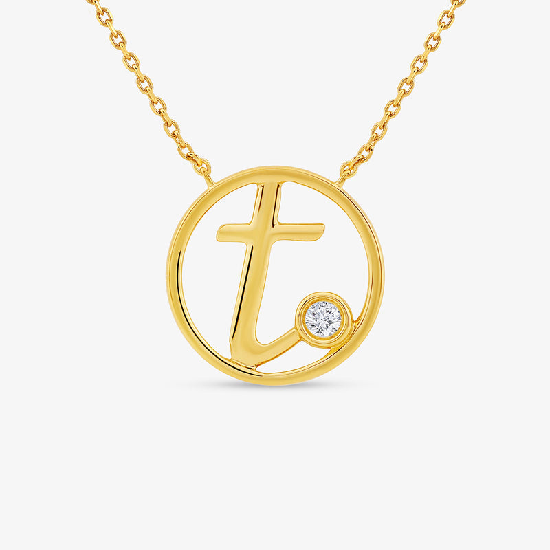 Signature T Initial Diamond Necklet