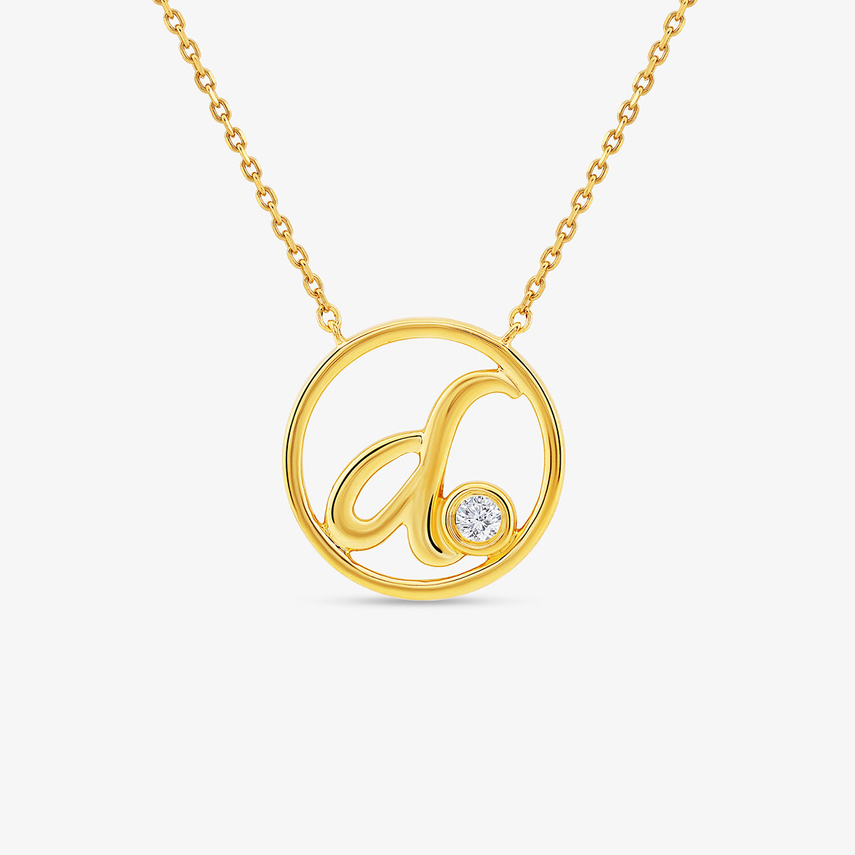 D<span> Initial Circle Diamond </span>NECKLET