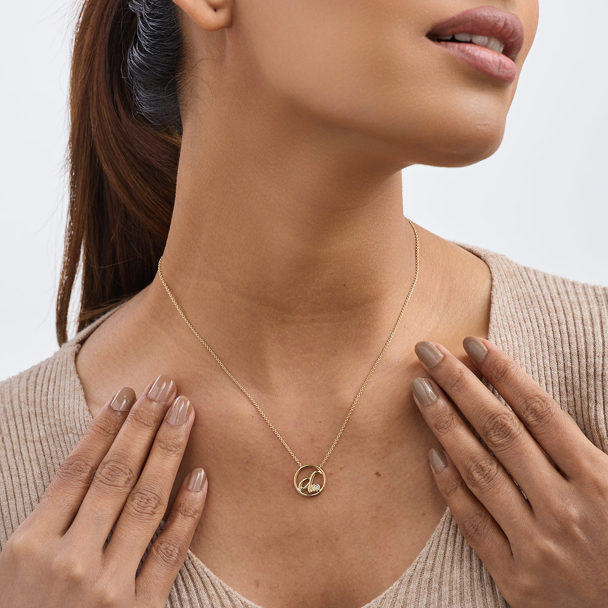 D<span> Initial Circle </span>NECKLET