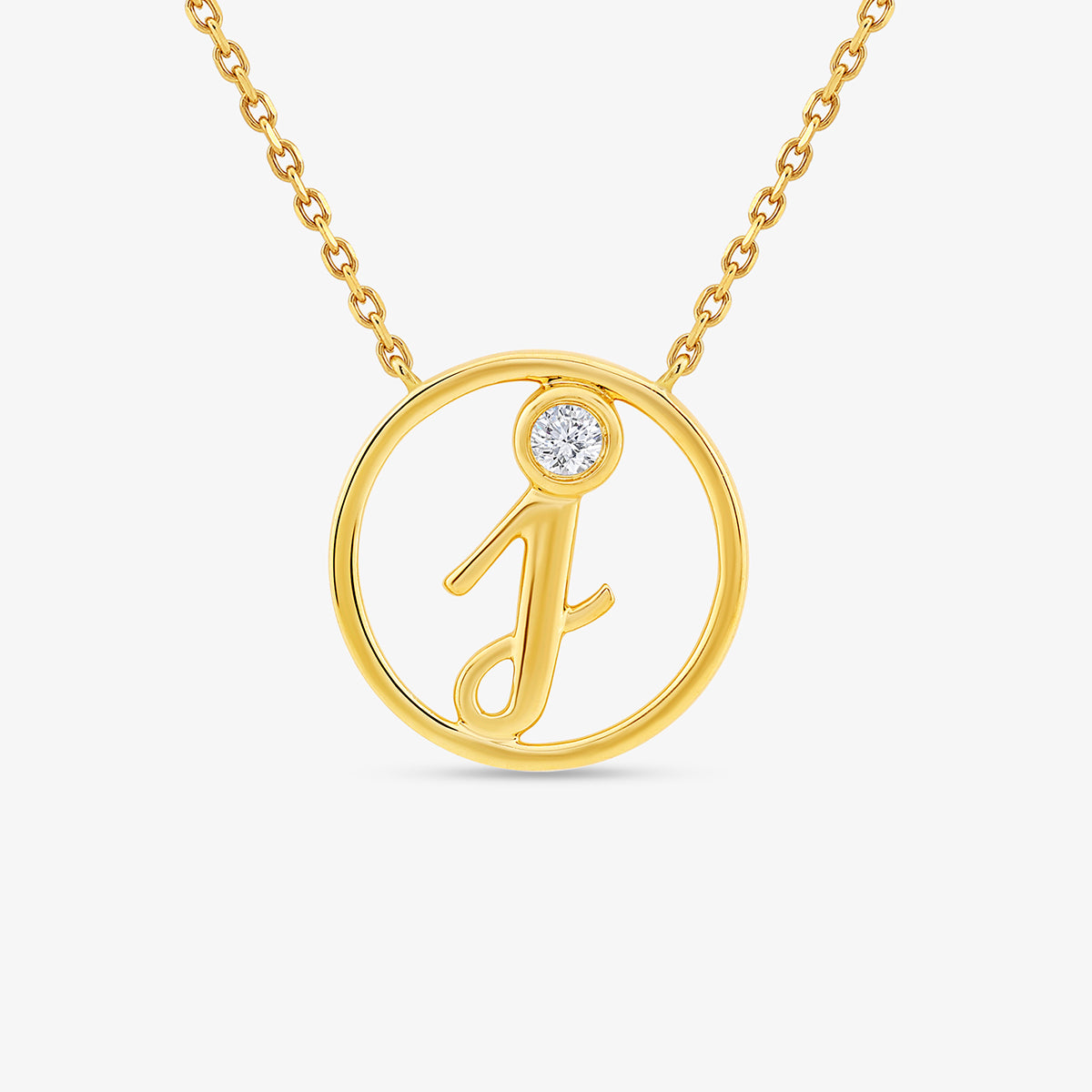 J <span>Initial Circle Diamond </span>NECKLET