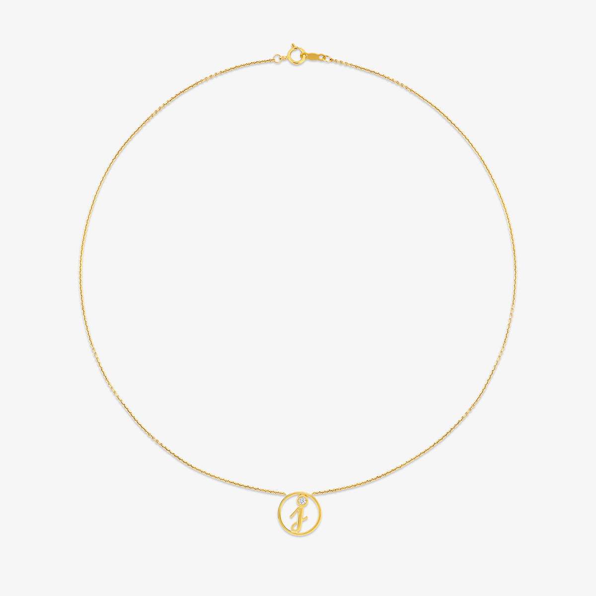 J <span>Initial Circle Diamond </span>NECKLET
