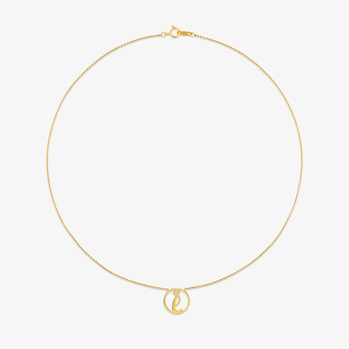 I<span> Initial Circle Diamond </span>NECKLET