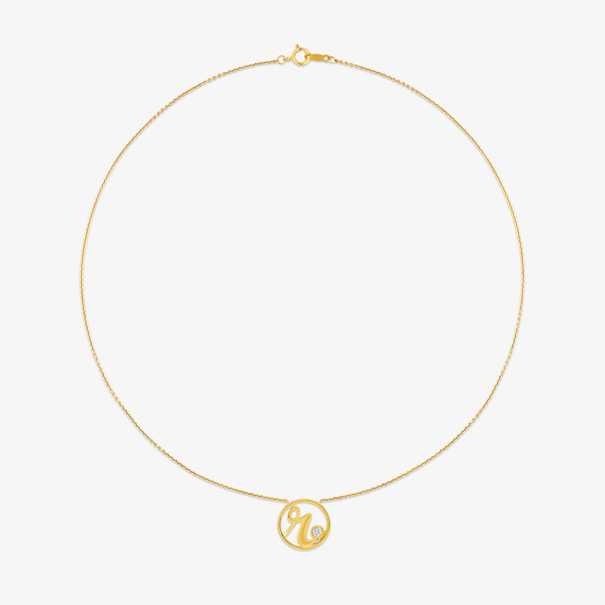 R <span>Initial Circle Diamond </span>NECKLET