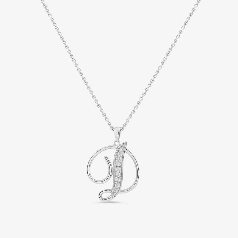 Keemti Jewels' CLASSIC D Signature PENDANT features a letter D with sparkling stones for personalized elegance.