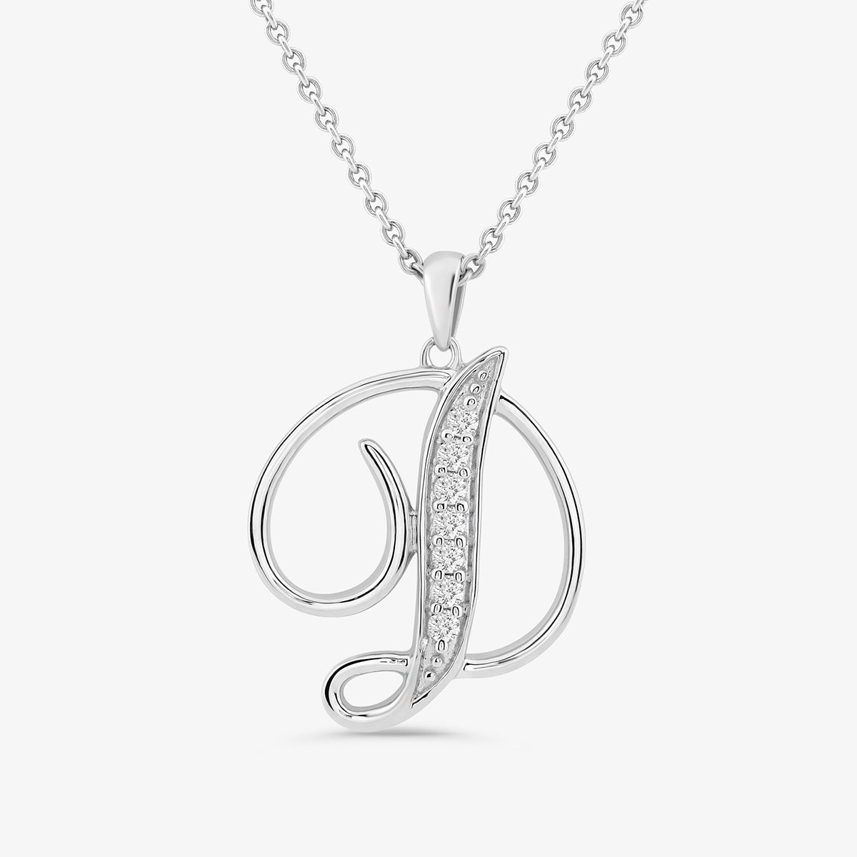 Keemti Jewels CLASSIC D Signature PENDANT: Elegant necklace with a letter D and sparkling stones for personal style.