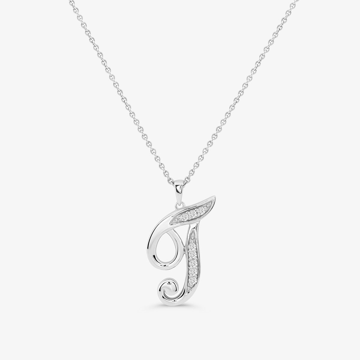 Keemti Jewels CLASSIC J Signature Pendant—an elegant necklace with sparkling gems, ideal for personalized jewelry lovers.