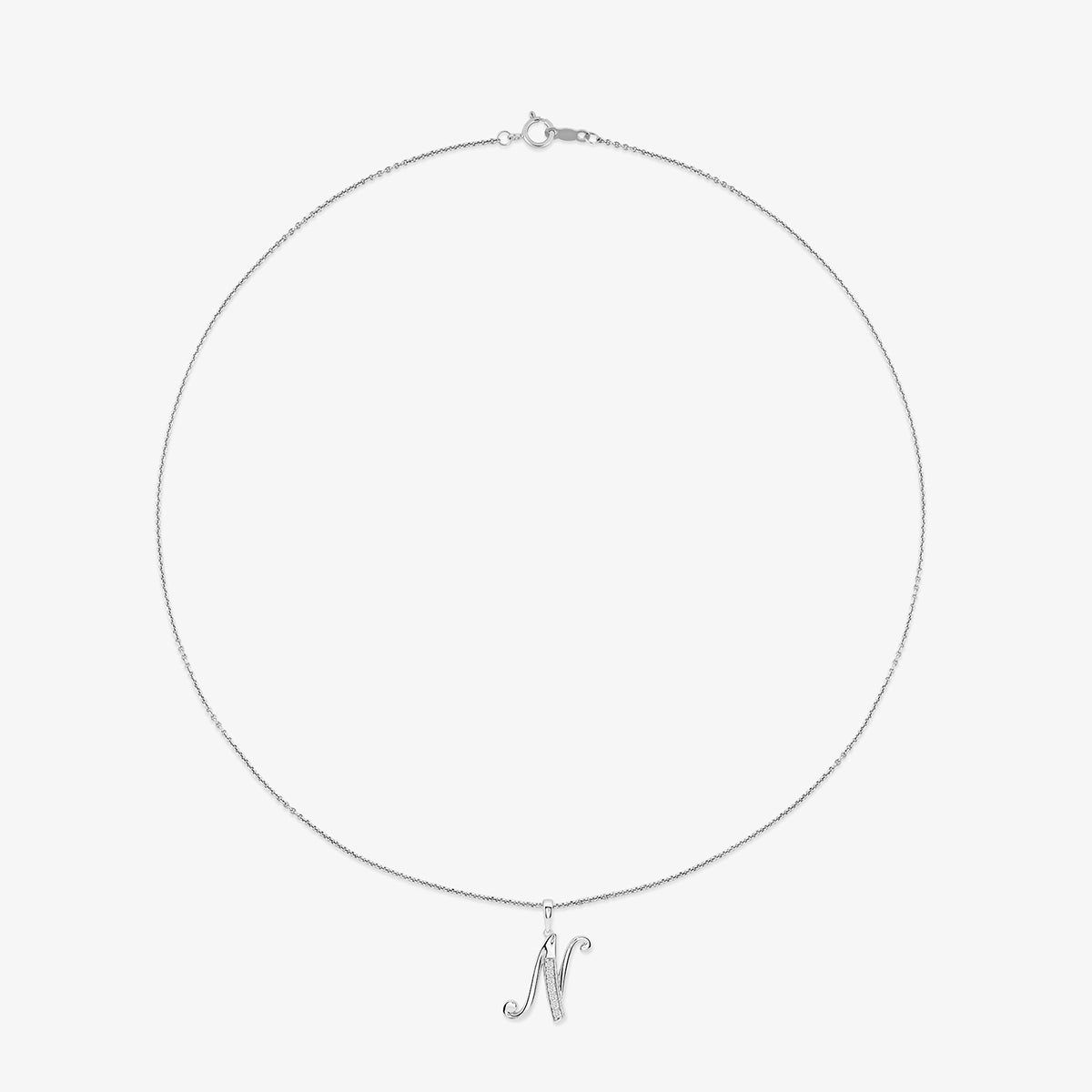 Keemti Jewels' CLASSIC N Signature PENDANT: a slim, elegant necklace with a personalized 'N' charm.