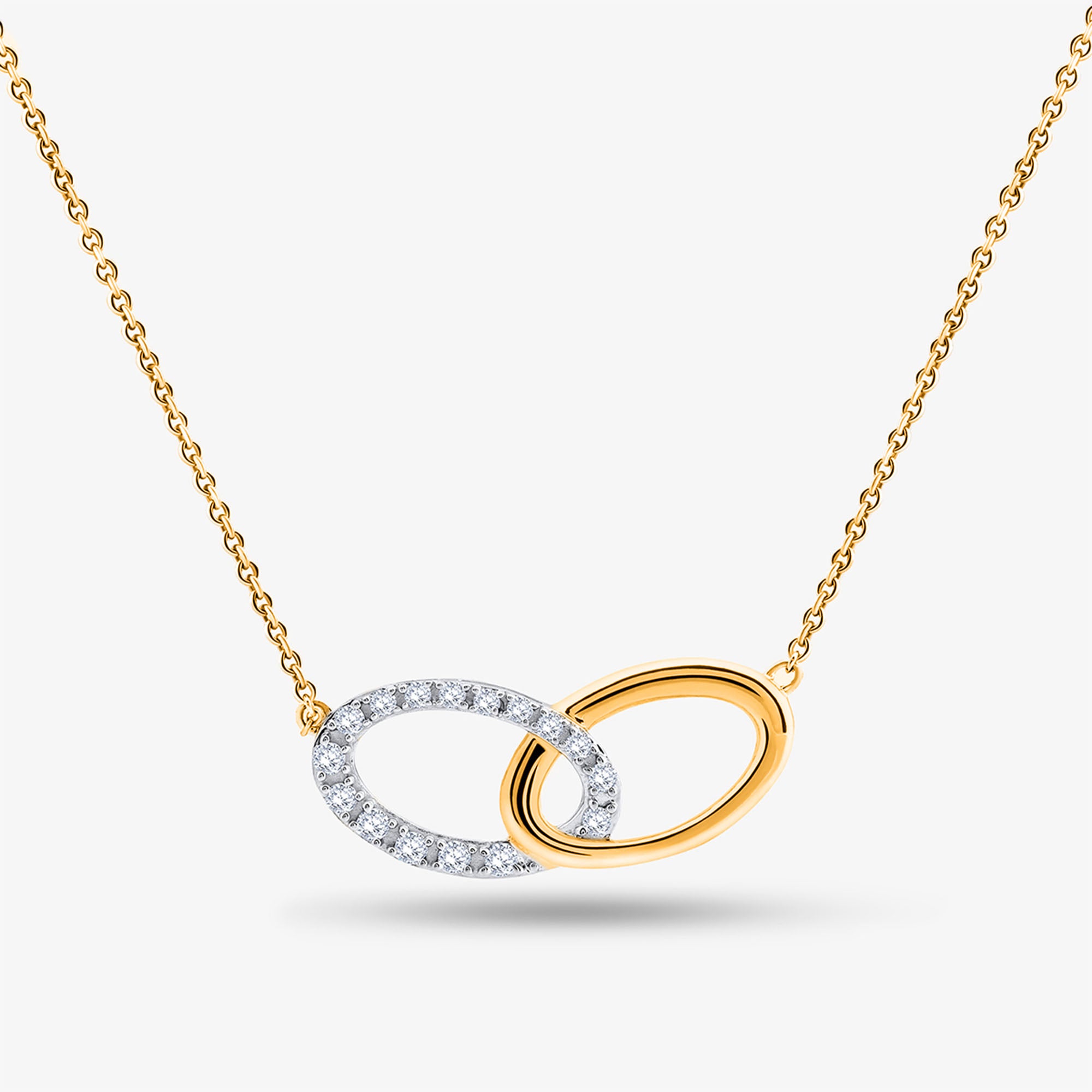 TWIN-LINK Celestial Connection necklace in sterling-silver tones with infinity-style double pendant