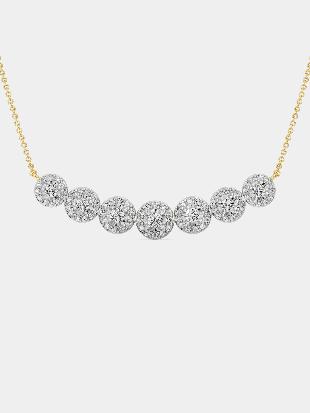 Symphony of Sparkle necklace with round pavé stones, silver tone, 1.0 ct