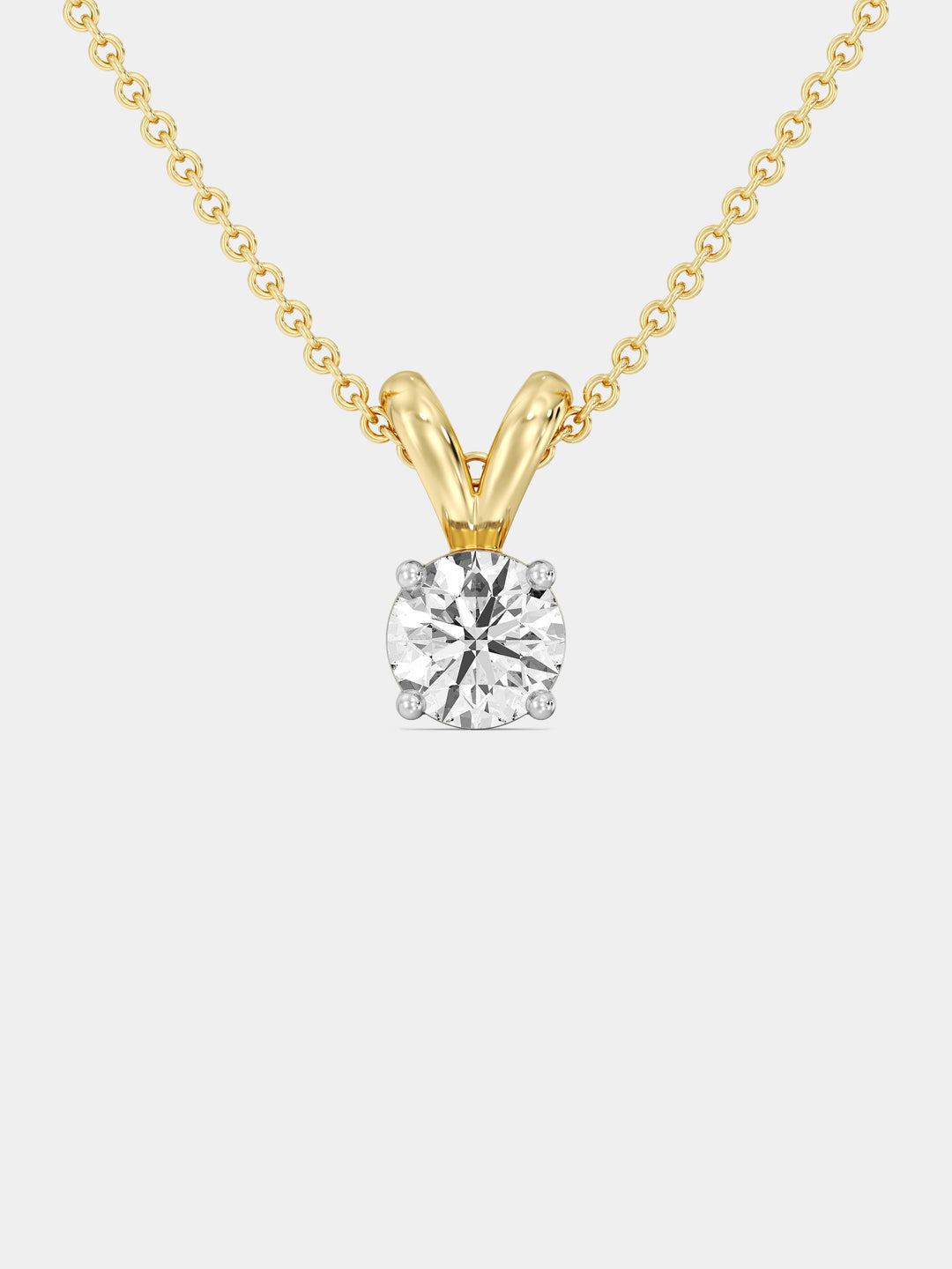 Minimalist Shine Halskette, 925 Silber, runder Solitärglanzstein