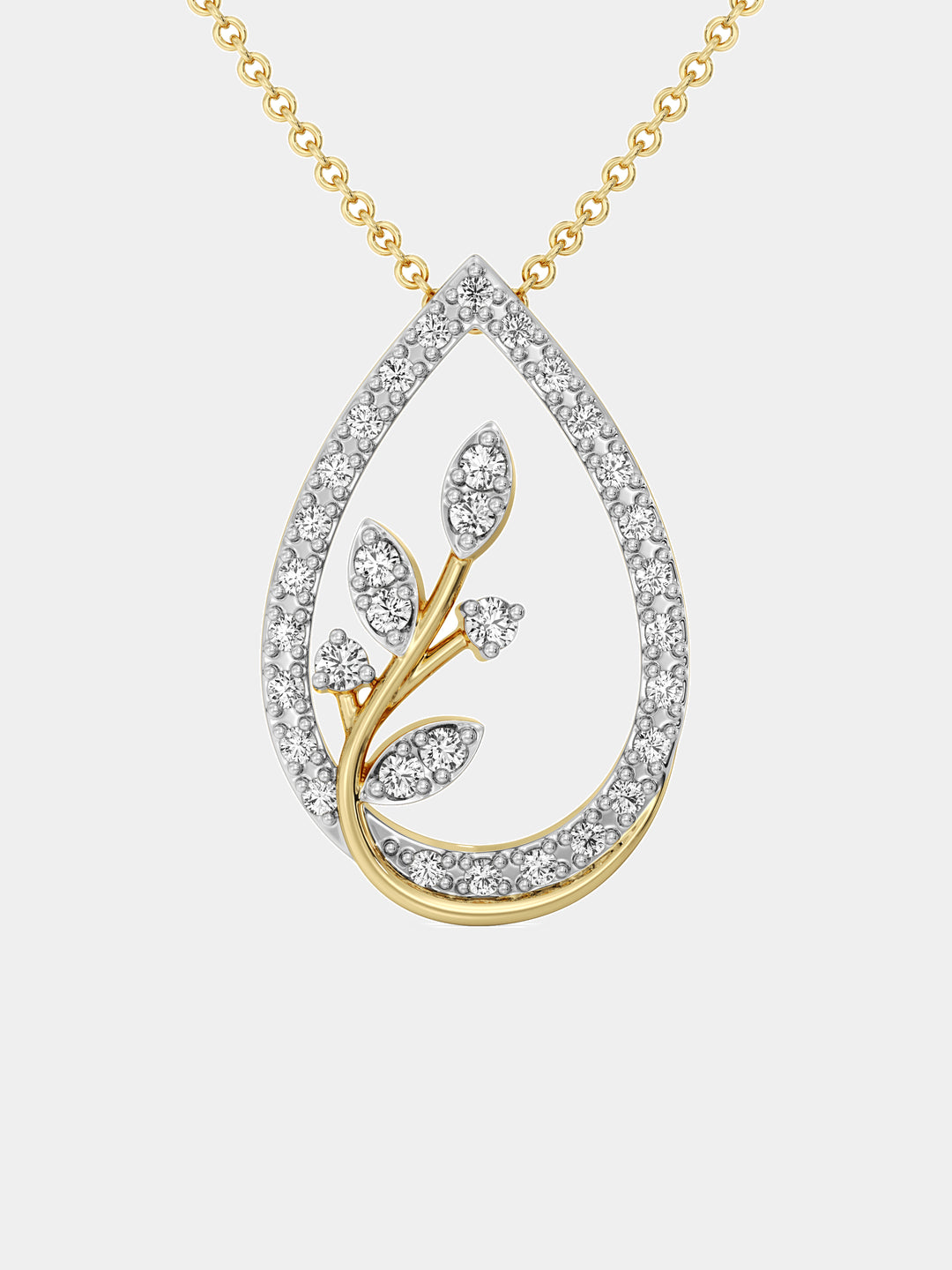 Teardrop Leaf Diamond Necklet - keemti jewels