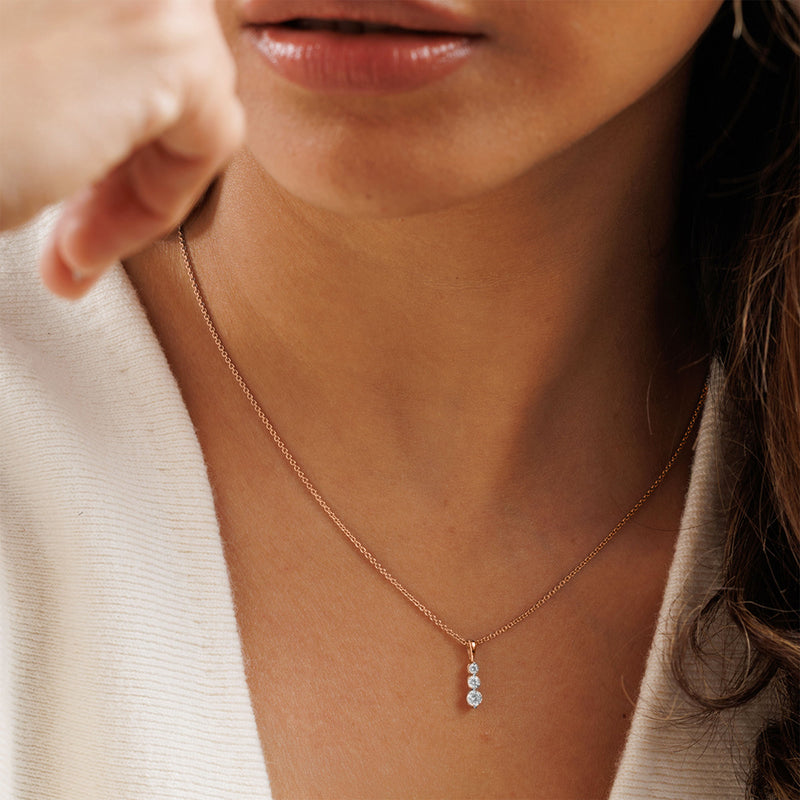 Trinity Drop Diamond Necklet - keemti jewels