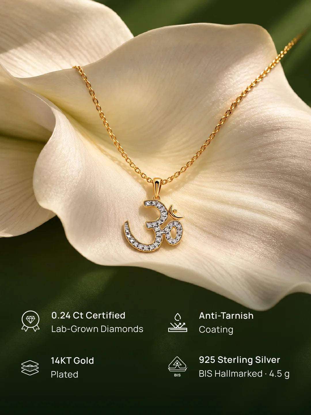 Religious Silver Om Necklet