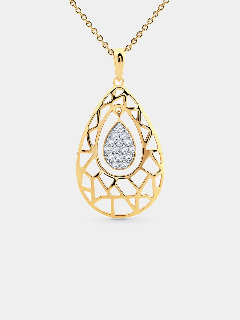 Keemti Jewels Lattice Weave Drop Chain Necklet Side View