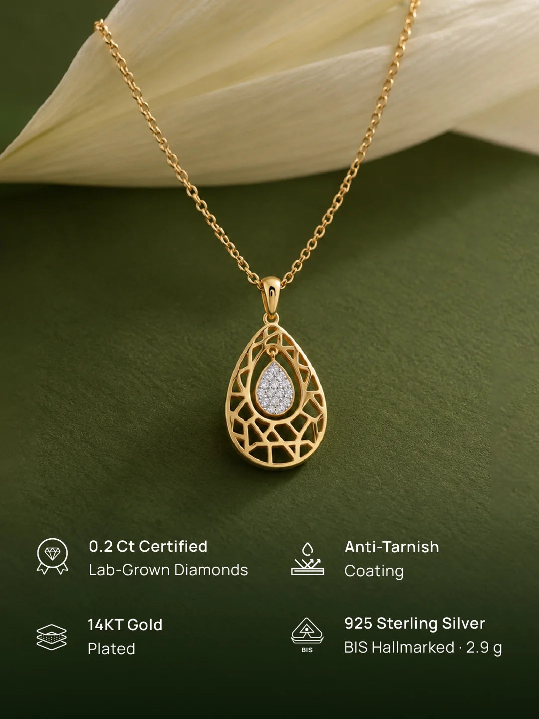 Lattice Weave Drop Chain Necklet