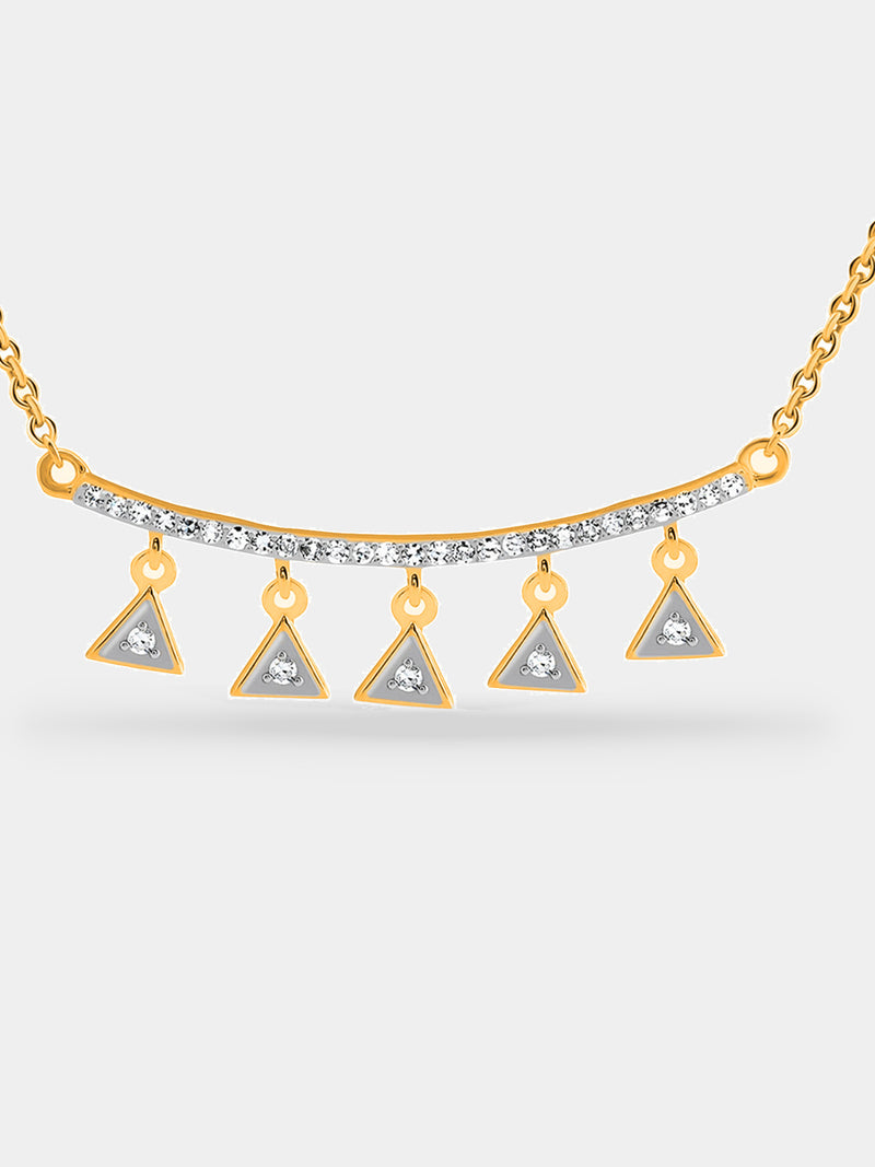 Charm Drop Necklace with five silver 925 triangle charms