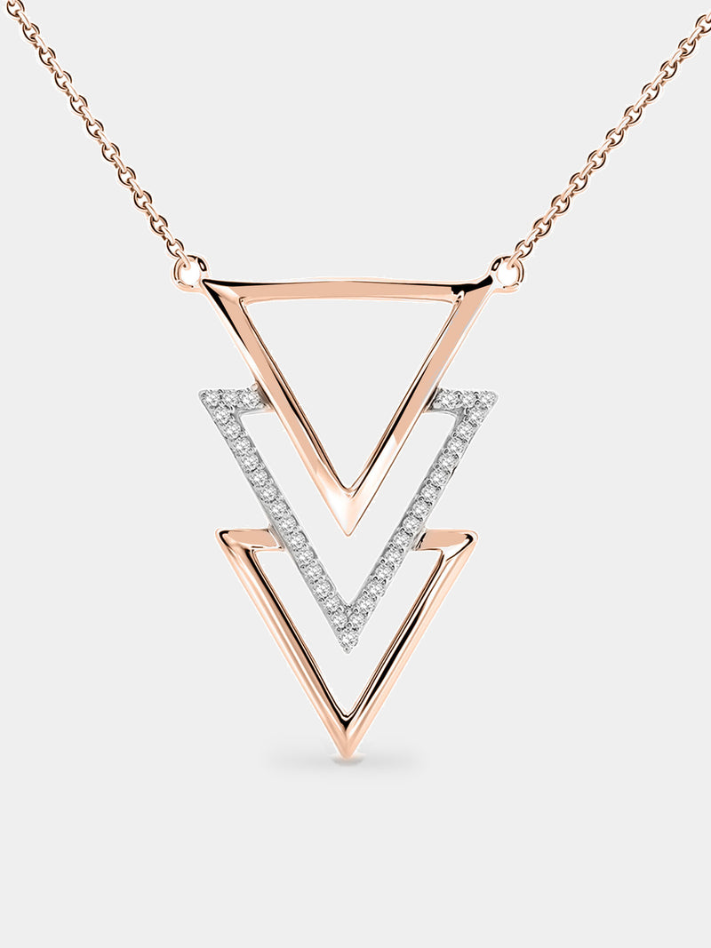 Triple Triangle Drop Necklet - keemti jewels