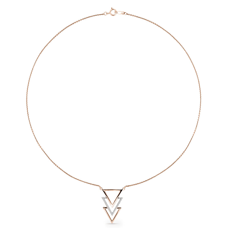 Triple Triangle Drop Necklet - keemti jewels