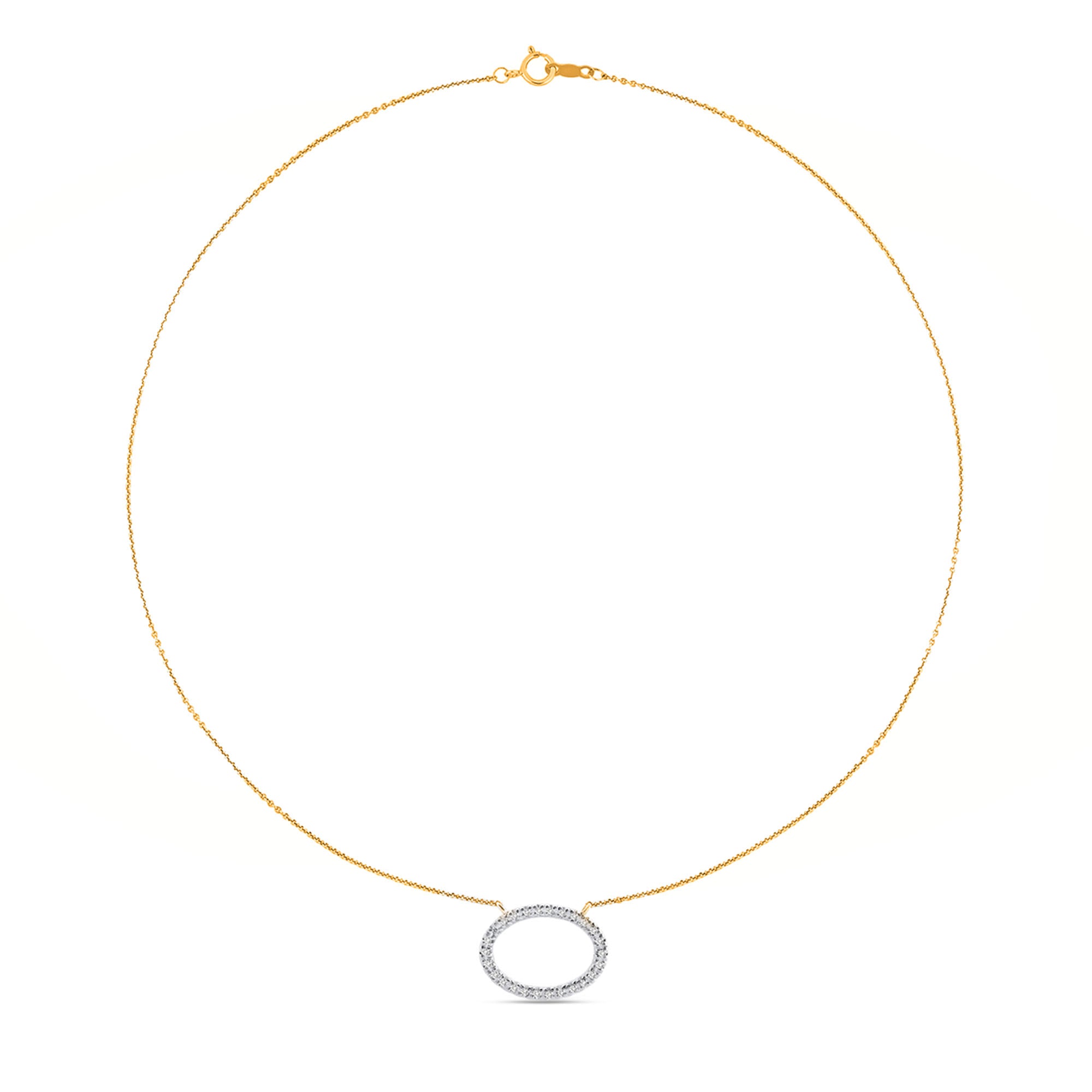 Keemti Jewels Classic Oval Halo Necklet: an elegant gold necklace to elevate your jewelry collection.