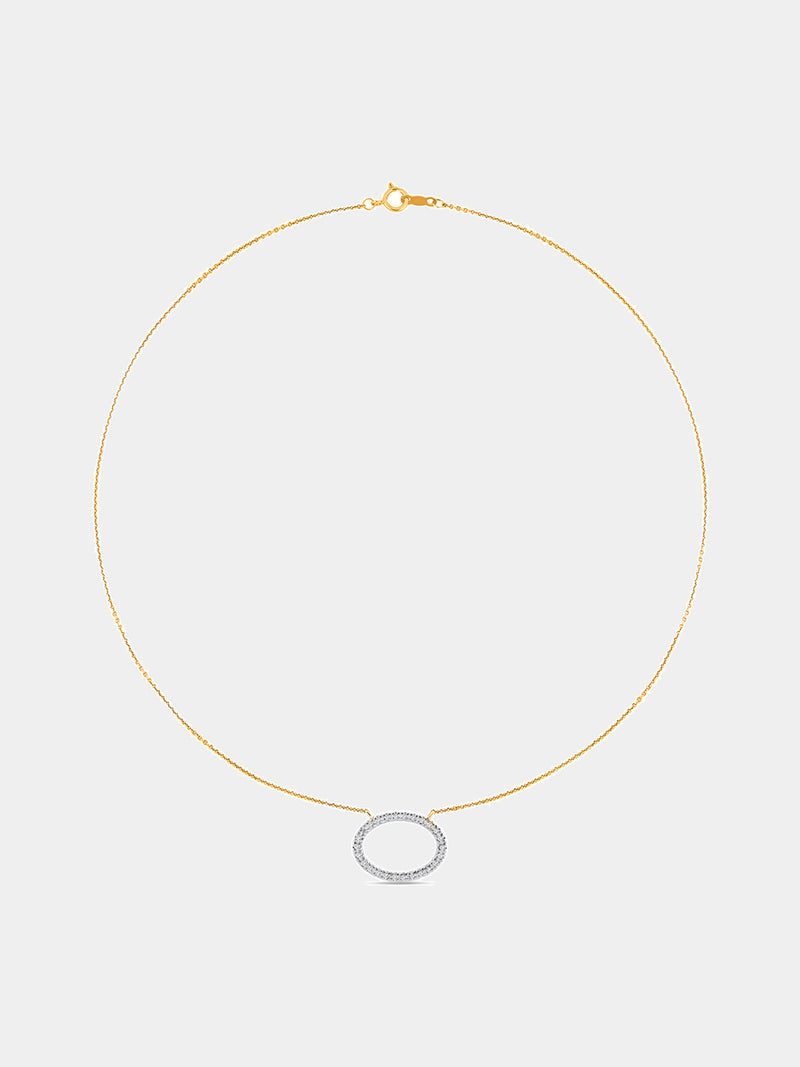 Keemti Jewels Classic Oval Halo Necklet: an elegant gold necklace to elevate your jewelry collection.