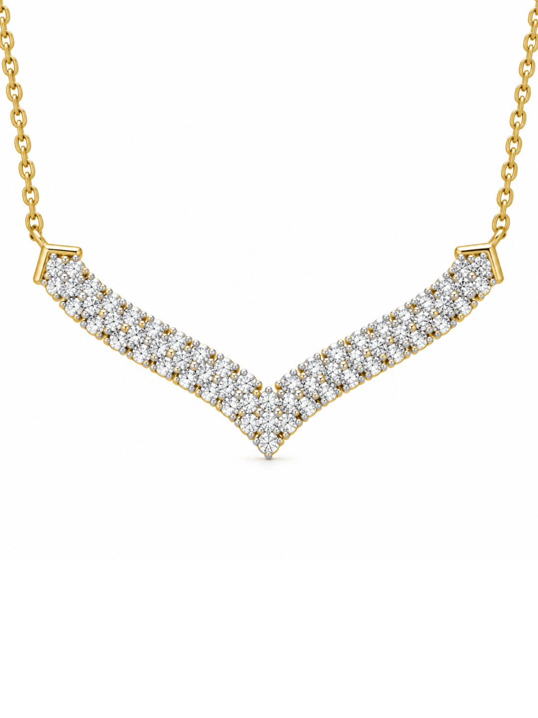 Modern Chevron Diamond Necklet