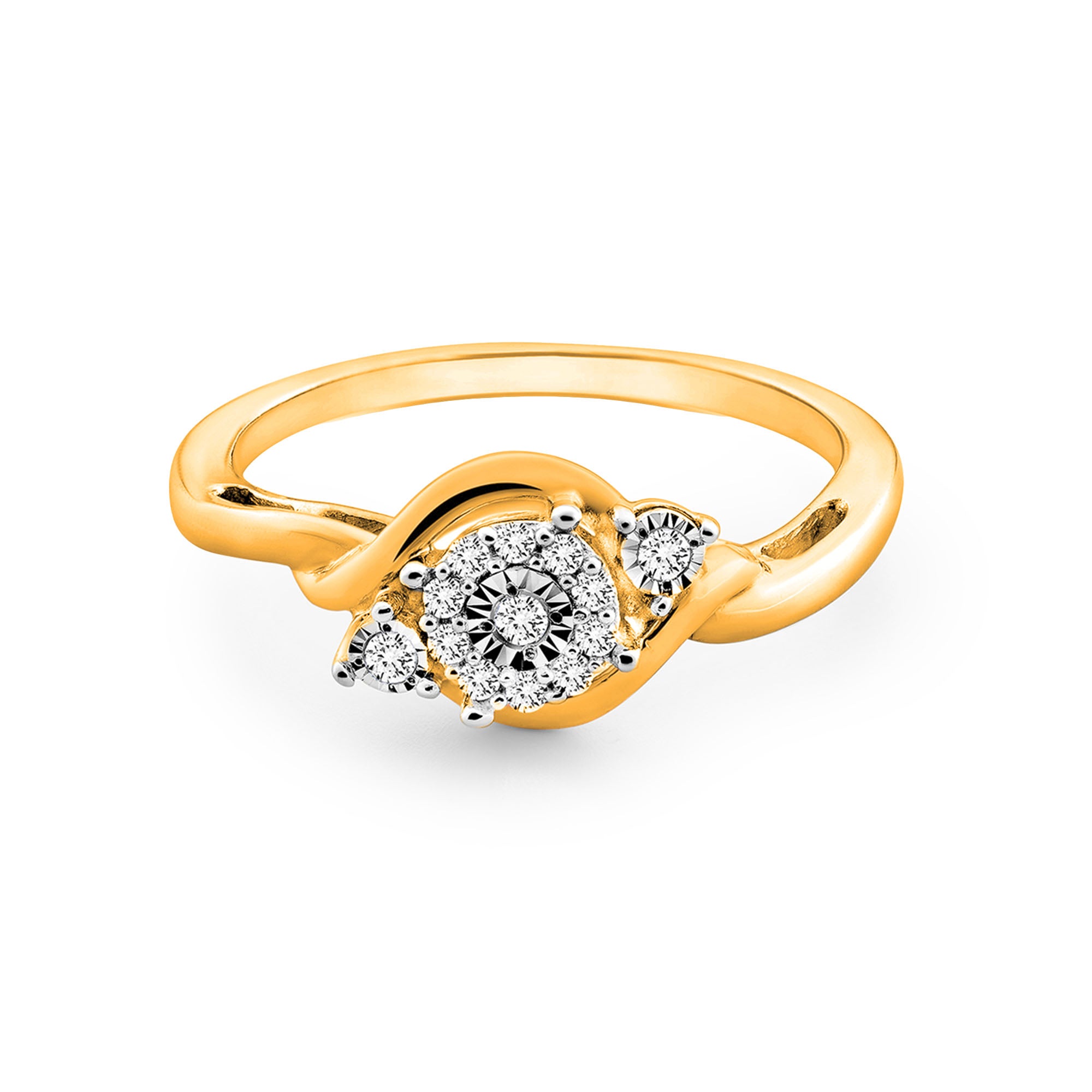 Two-Tone Accent Ring in silberfarben mit roségoldfarbenem Einsatz, mit funkelnden Steinen