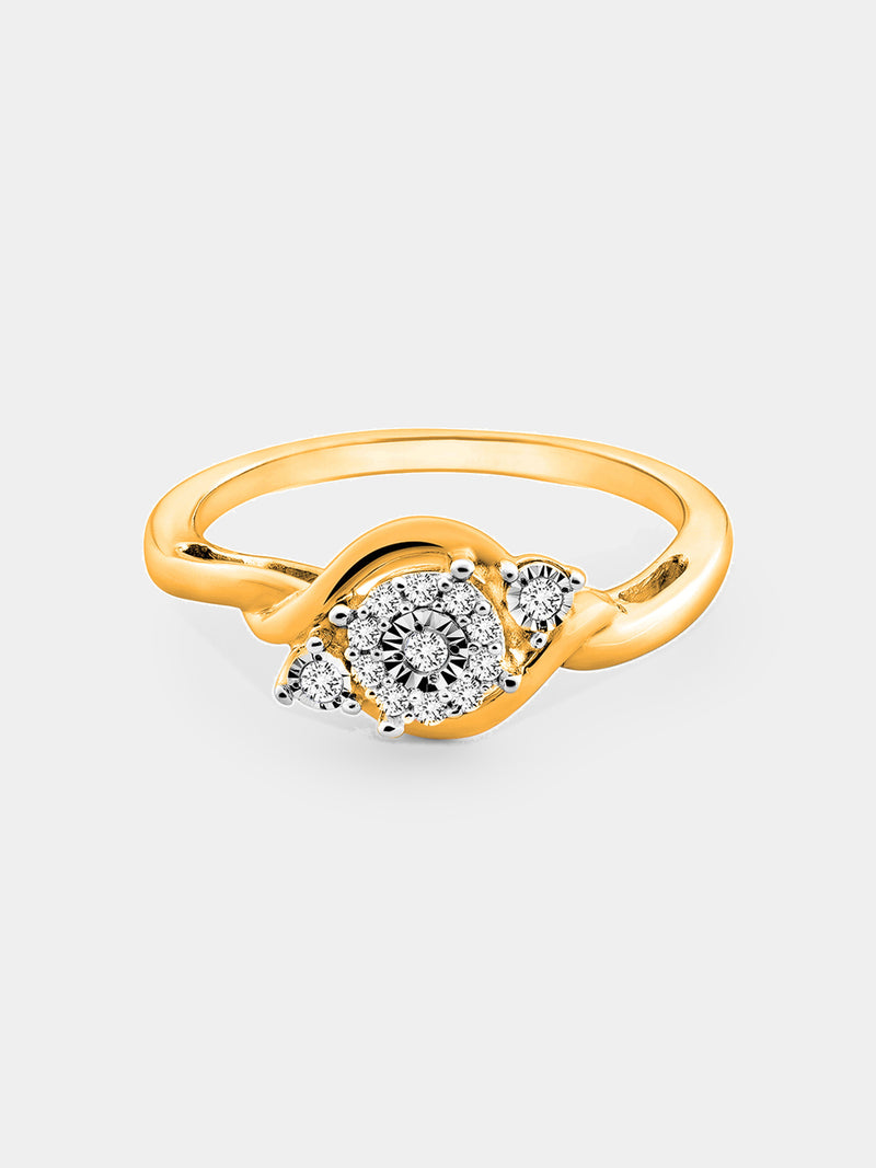 Two-Tone Accent Ring in silberfarben mit roségoldfarbenem Einsatz, mit funkelnden Steinen