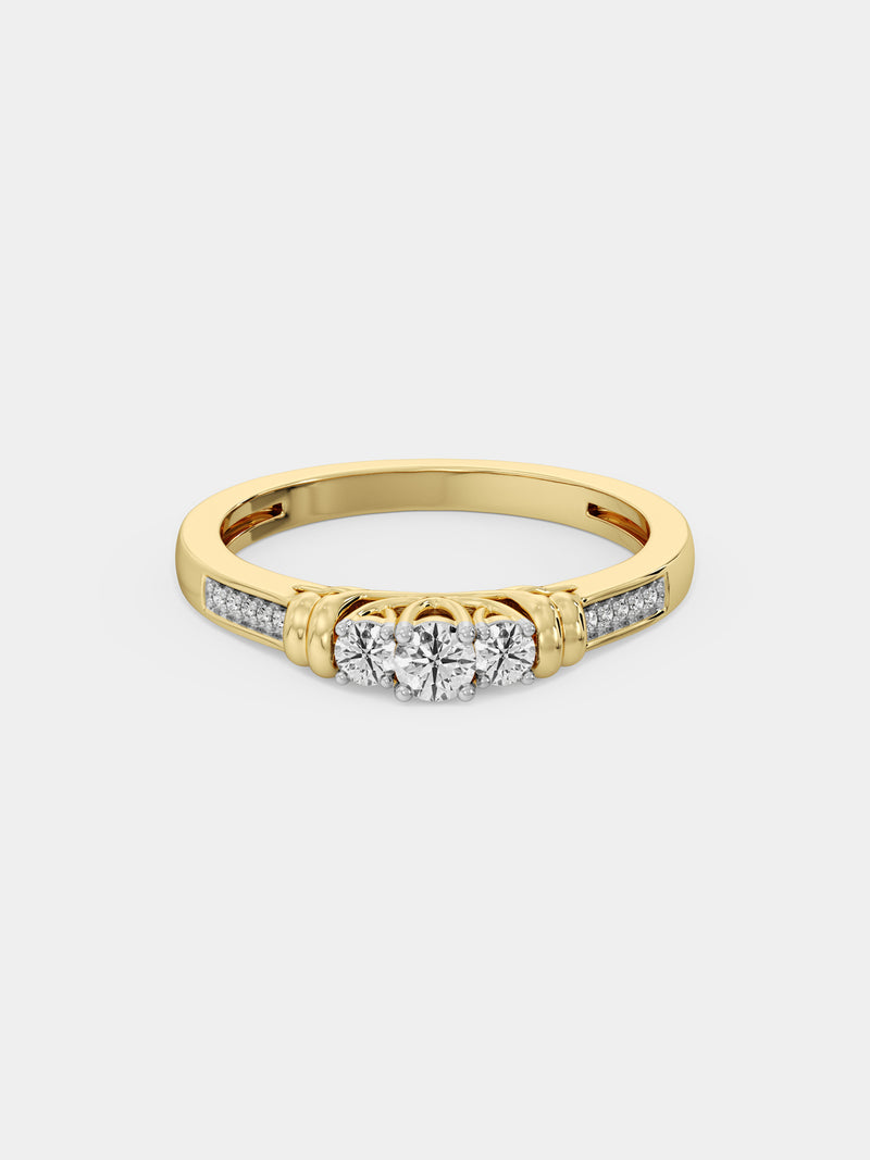 Keemti Jewels Ever-After Classic Trio Solitaire Ring Side View
