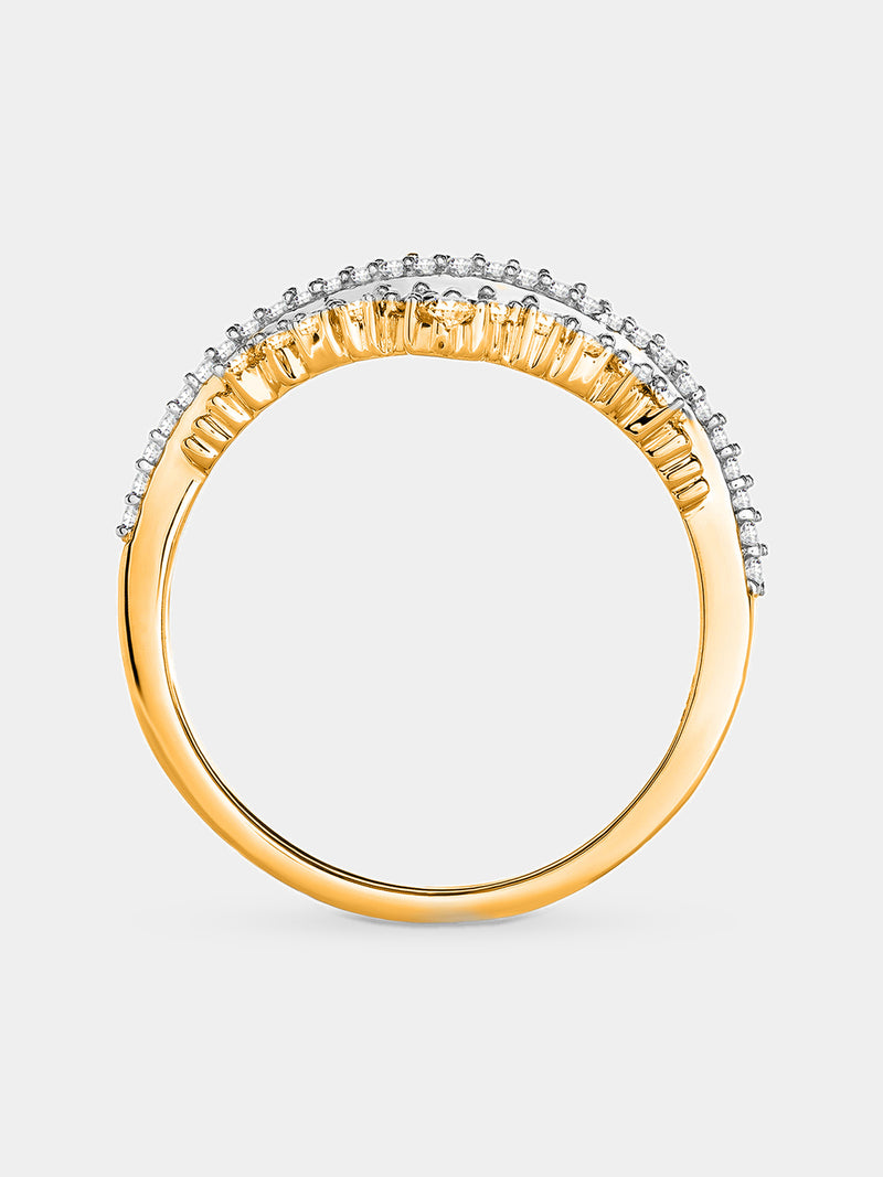 Keemti Jewels' Inversed Crown Diamond Ring shines with two rows of diamonds and a regal, crown-inspired design.