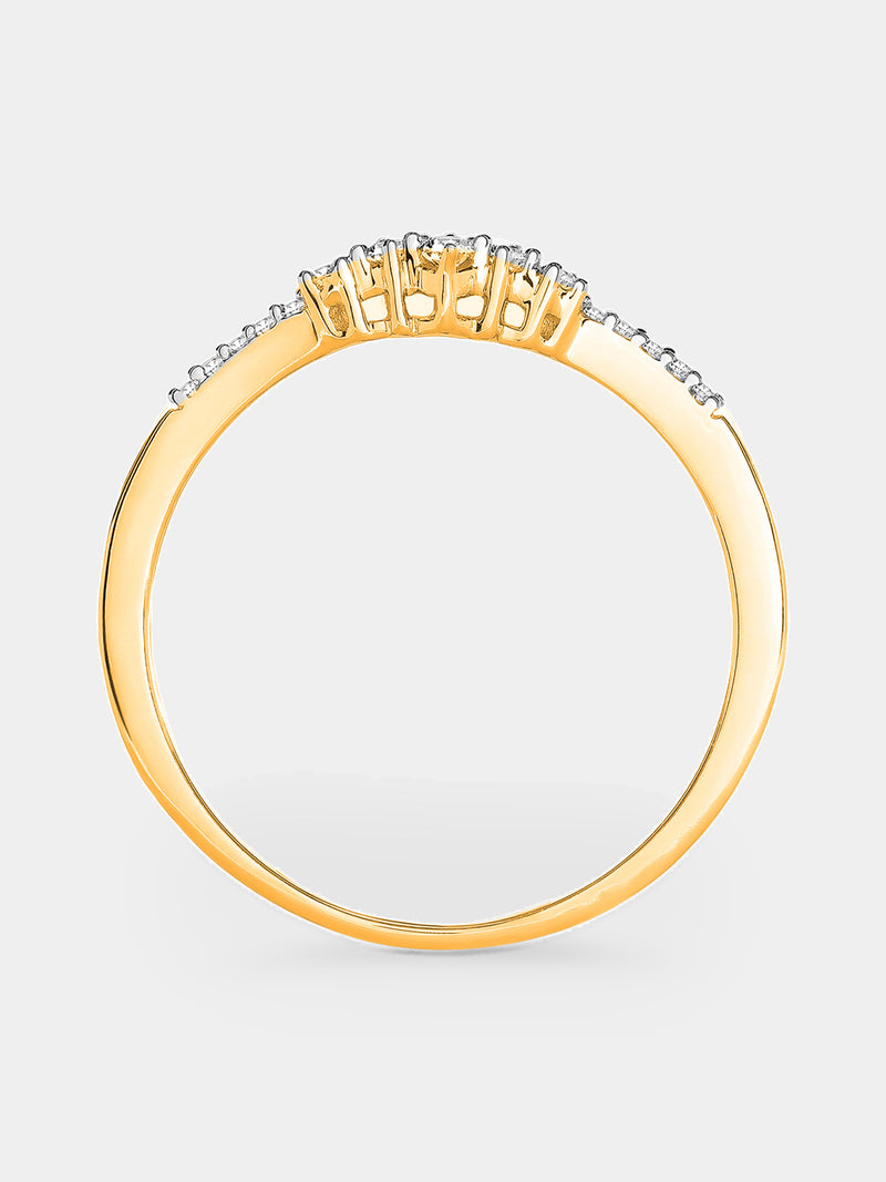 Grace Arc V-Shaped Band Ring by Keemti Jewels—slim gold, dainty diamonds, ideal for stacking or a delicate wedding band.